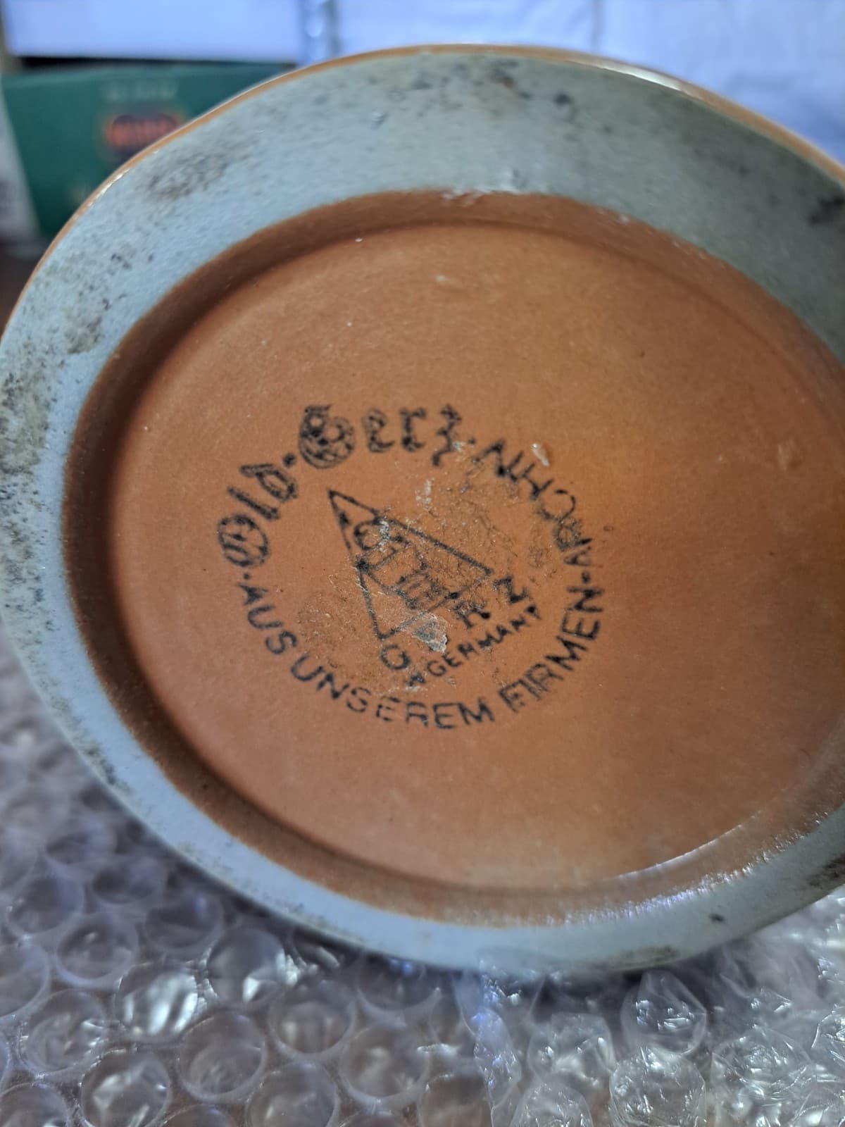 Old Gerz Ausunserem Firmen W. Germany Hunter Cherub Beer Stein Pewter Lid - Thumbnail 9