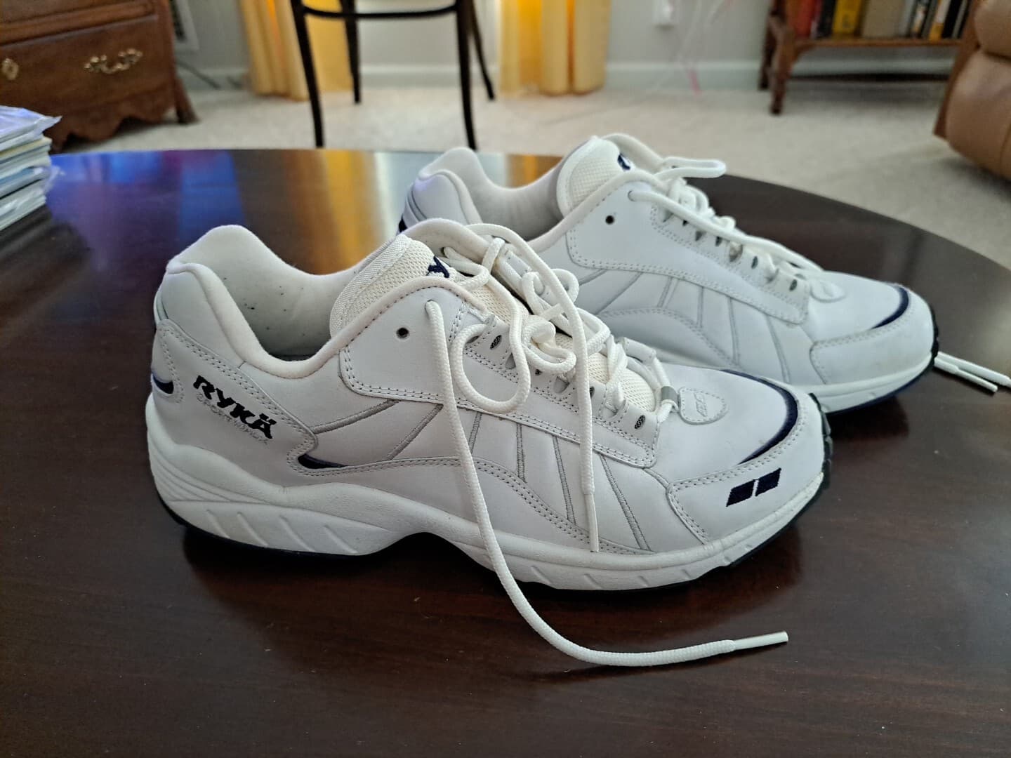 Ryka Womens Sport Walker High Impact Nitrogen Sneakers Size 9 M White/Navy - Thumbnail 2