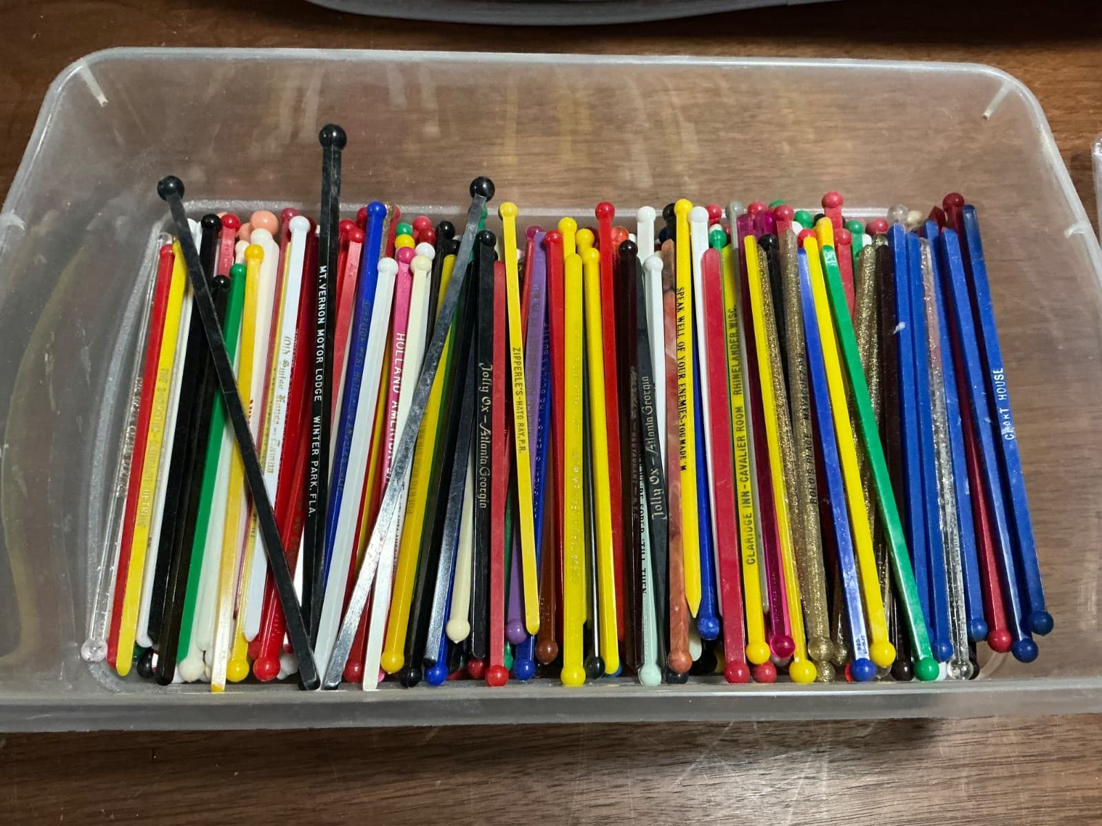Lot of Vintage Cocktail Bar Hotel Etc Printed Drink Stirrer Swizzle Sticks 200+ - Thumbnail 2