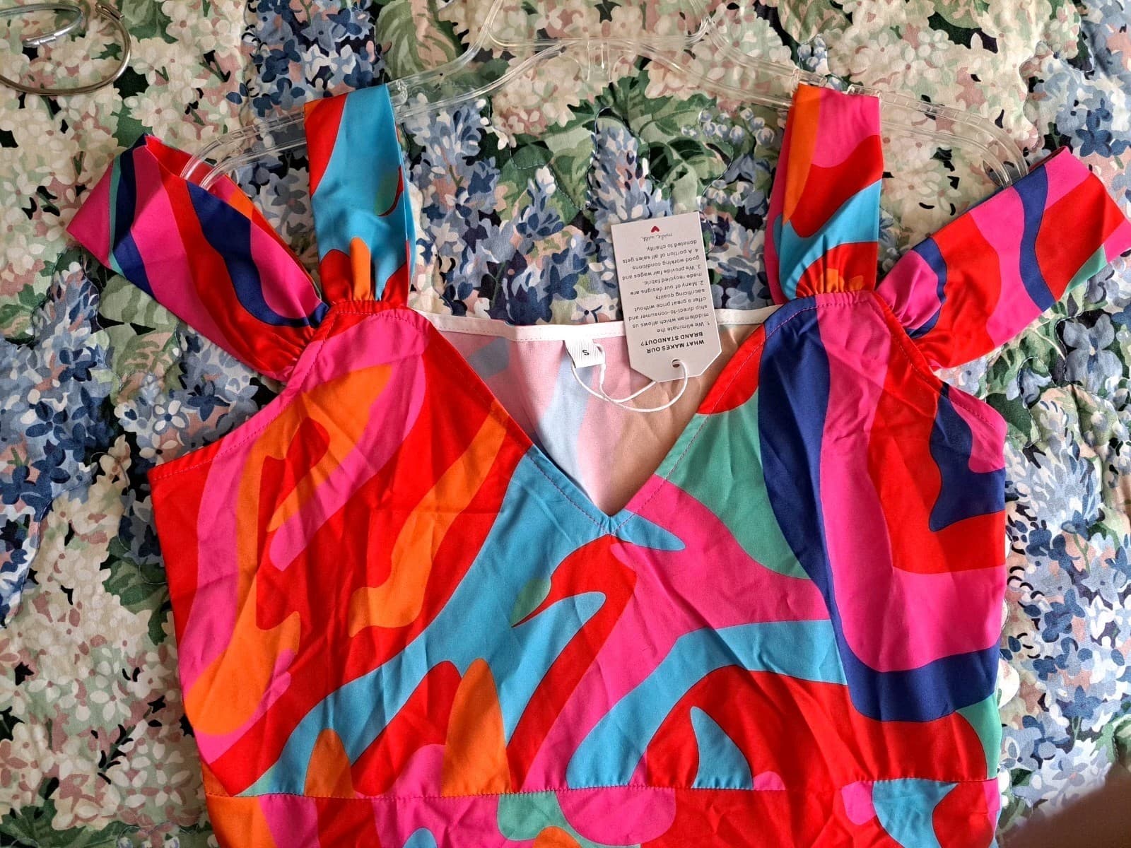 Made with Love Vivid Colorful Dress Romantic Colorful Size S NWT - Thumbnail 5