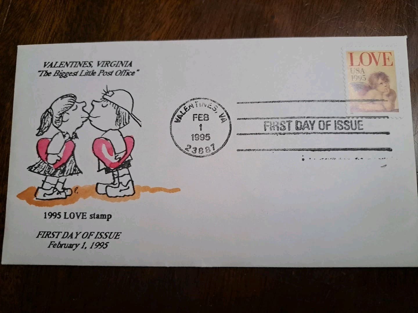 Scotts #2948 "Love & Cherub" Stamp First Day of Issue Cover Valentines, VA 1995 - Thumbnail 2