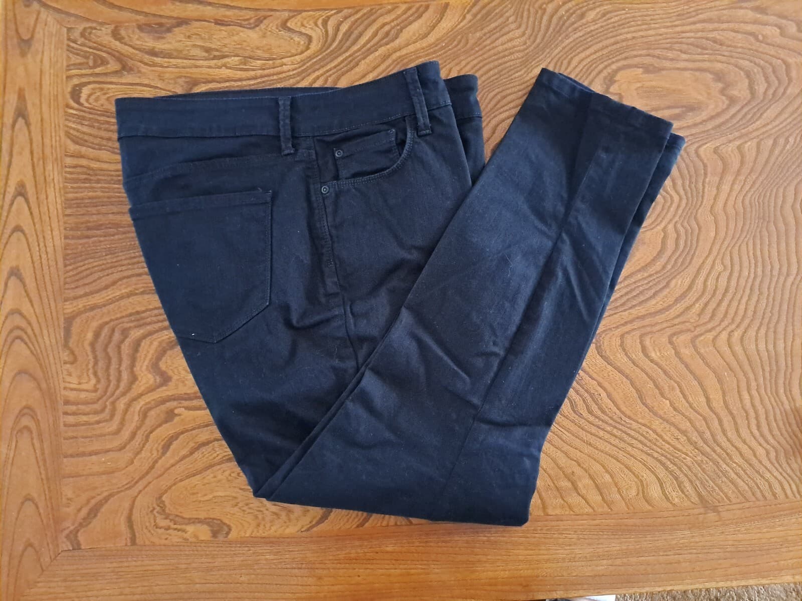 NYDJ sz 12 Alina Convertible Skinny Ankle Jeans Black 5 Pocket Stretch 35 x 28 - Thumbnail 7