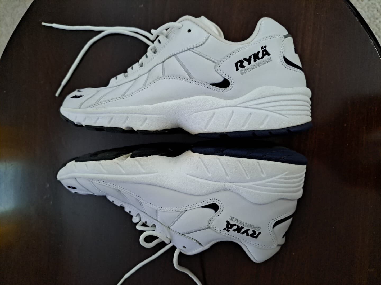 Ryka Womens Sport Walker High Impact Nitrogen Sneakers Size 9 M White/Navy - Thumbnail 4