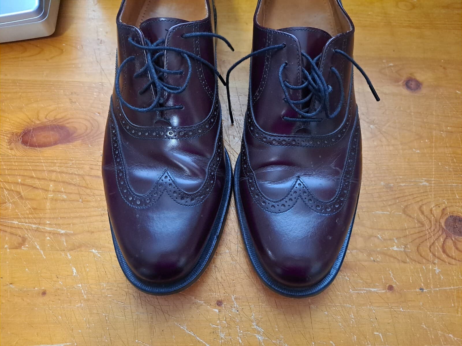 COLE HAAN Mens Size 11 M Brown Wing Tip Lace up Oxfords Leather Dress Shoes - Thumbnail 9