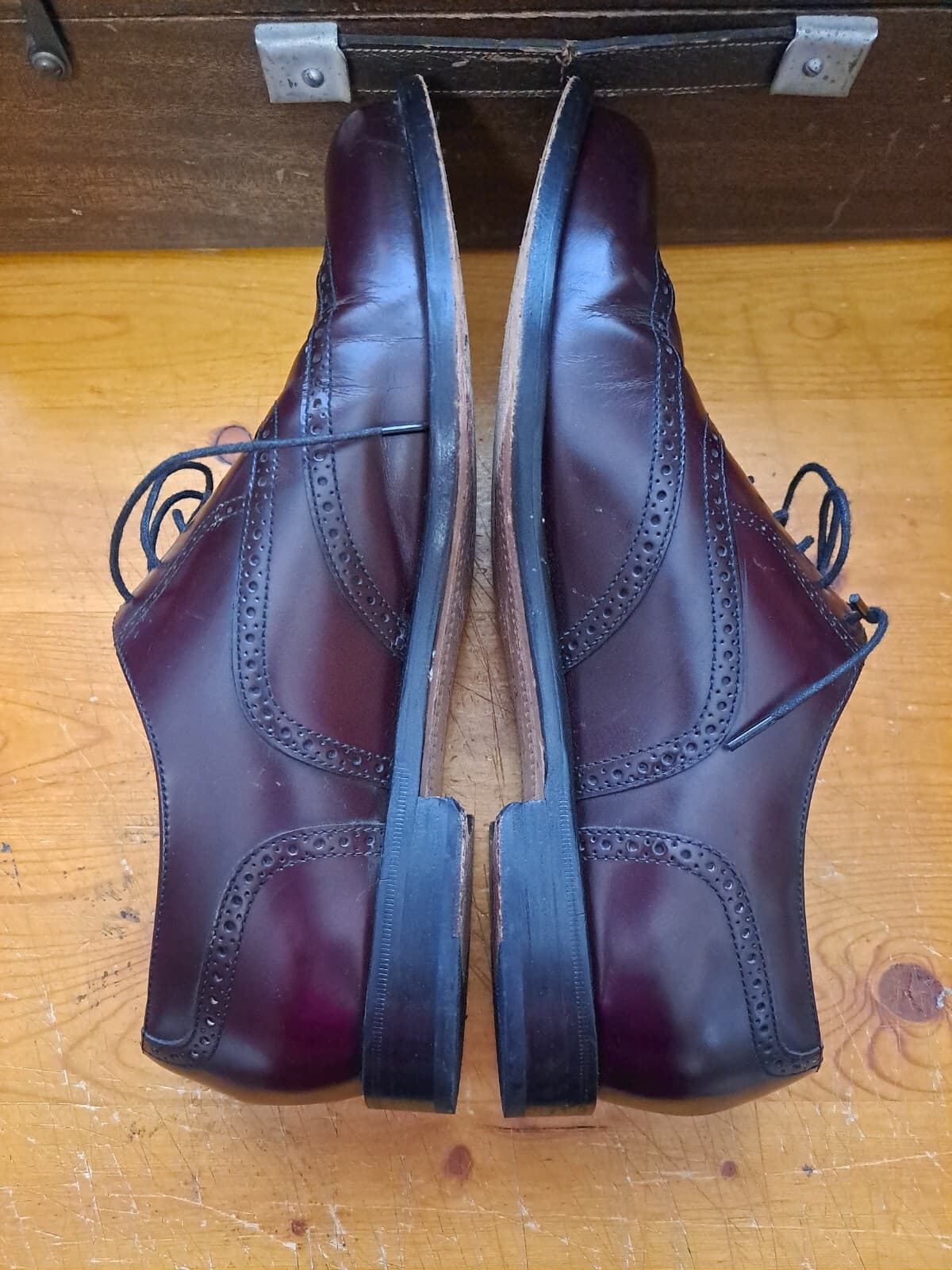 COLE HAAN Mens Size 11 M Brown Wing Tip Lace up Oxfords Leather Dress Shoes - Thumbnail 4