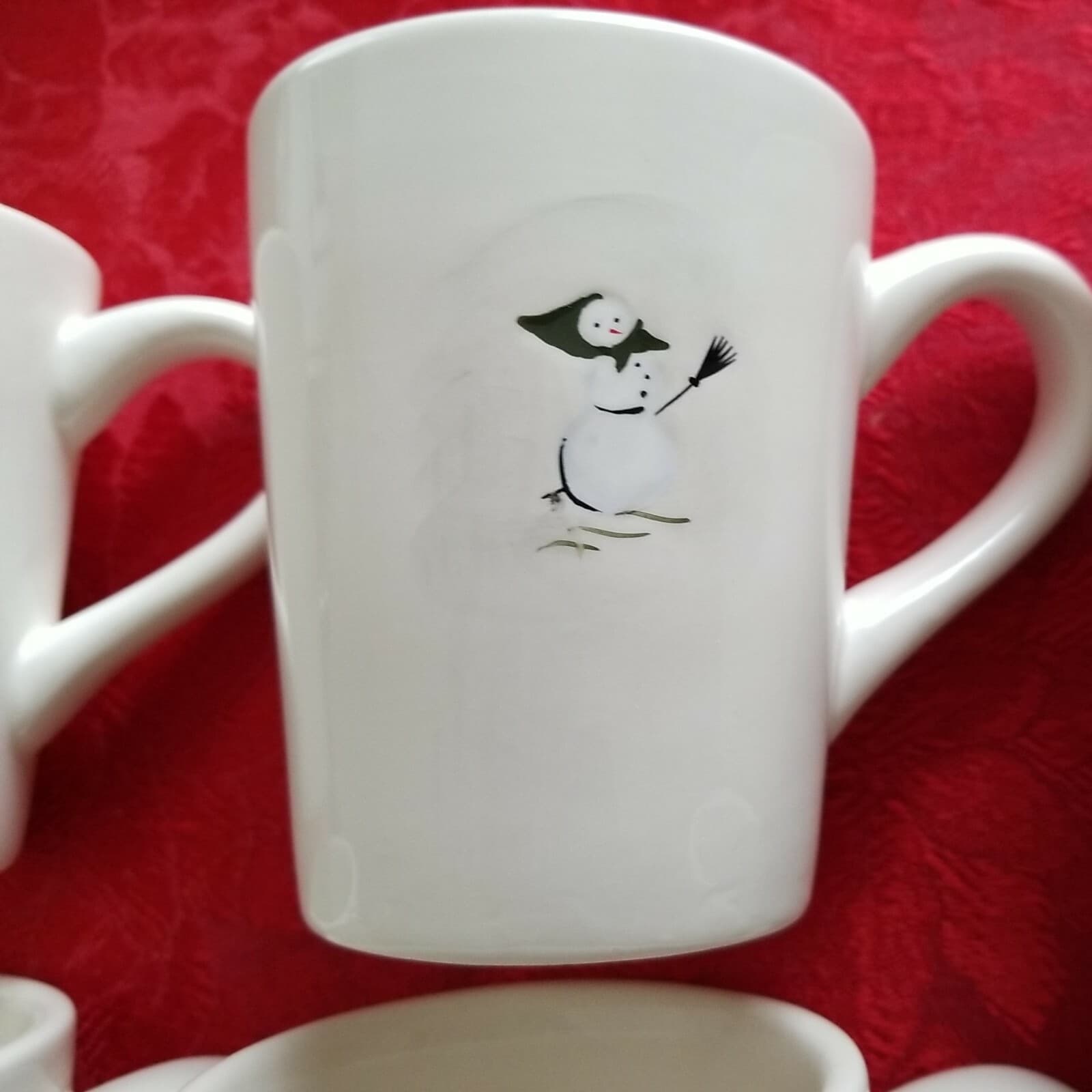 Williams-Sonoma 2003 Assorted Snowman Coffee Hot Cocoa Cups Mugs Boxed Set NIB - Thumbnail 8