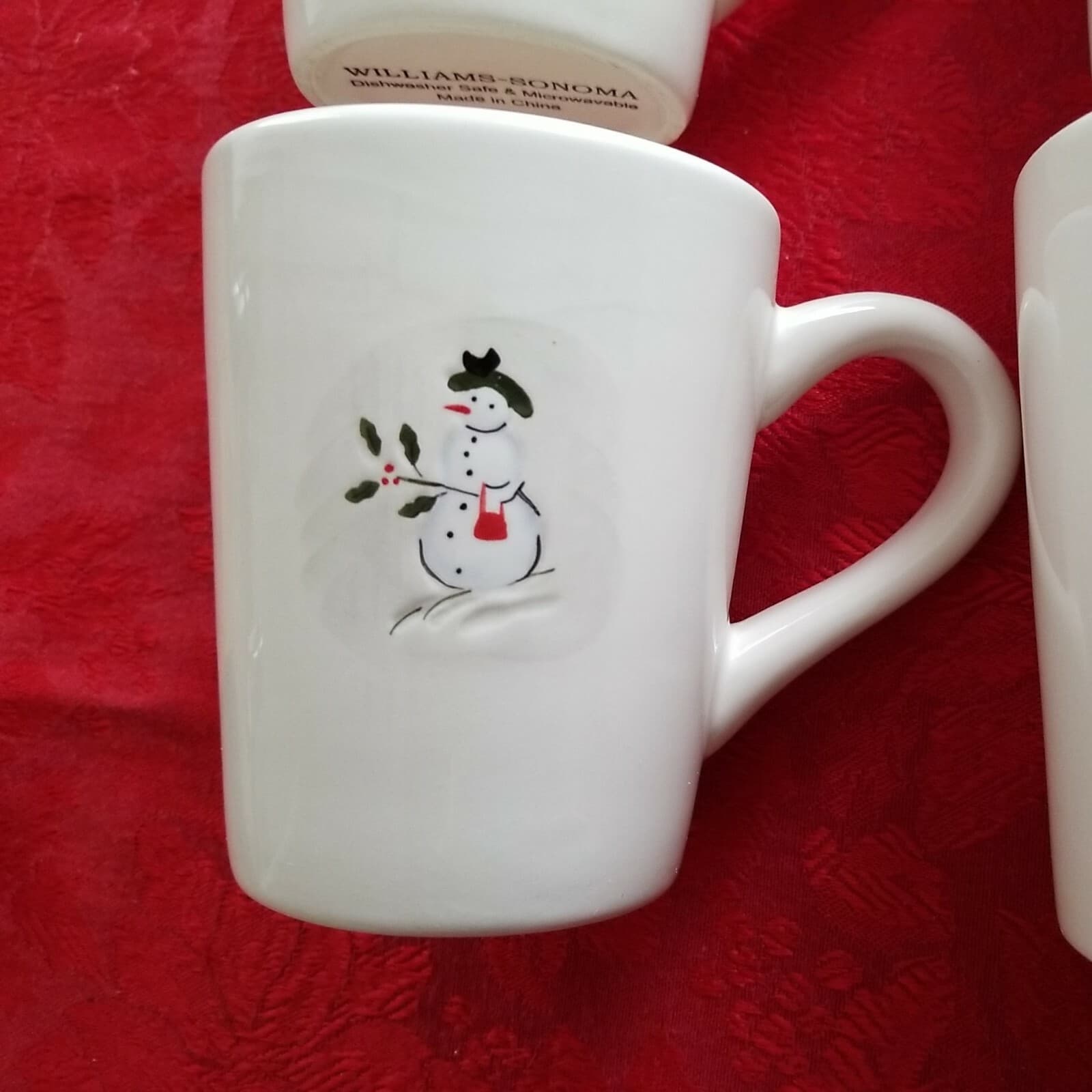 Williams-Sonoma 2003 Assorted Snowman Coffee Hot Cocoa Cups Mugs Boxed Set NIB - Thumbnail 6