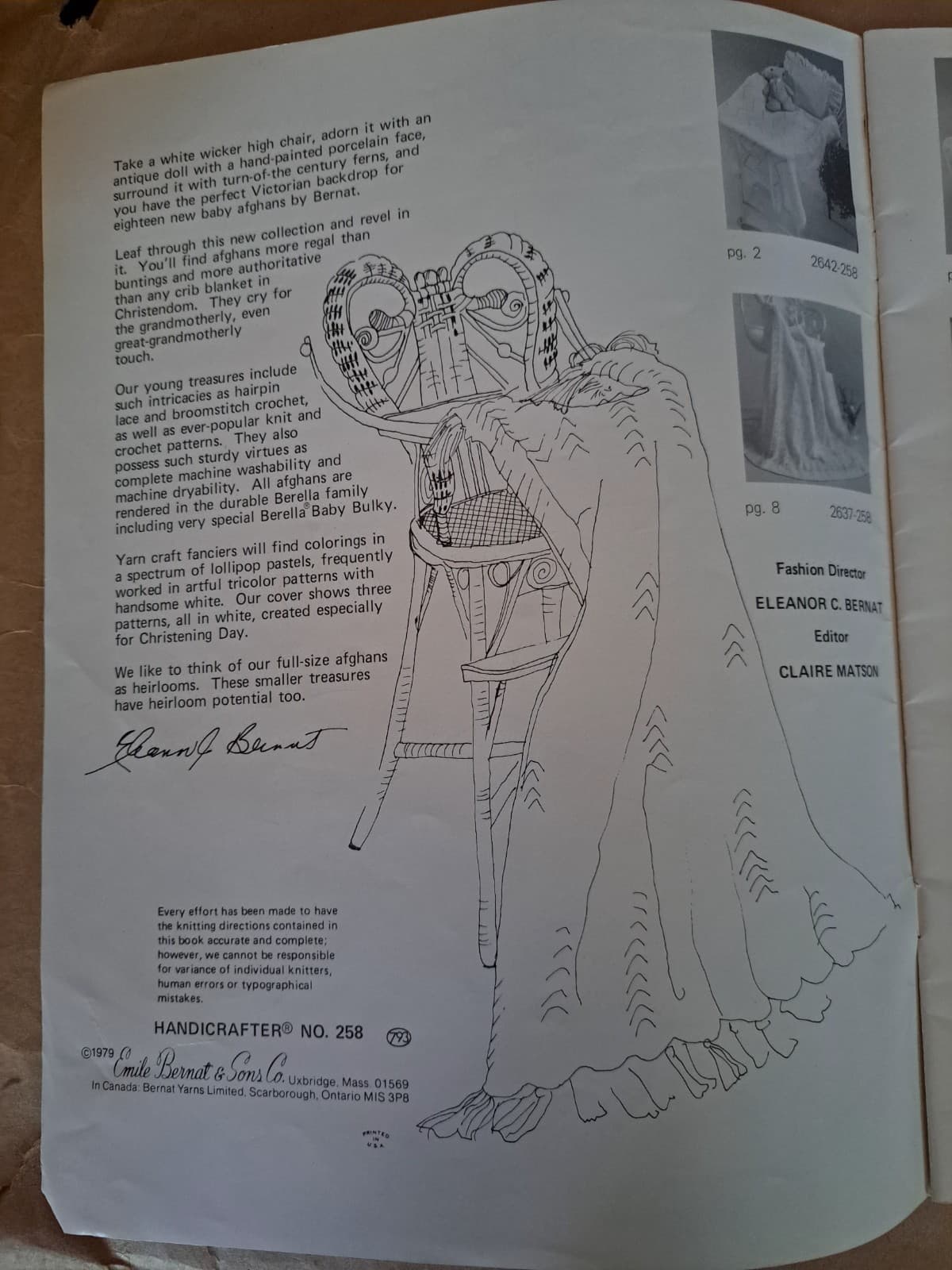 Winkin Blinkin Nod Baby Afghans Crochet Knit Broomstick 18 Patterns Bernat #258 - Thumbnail 3