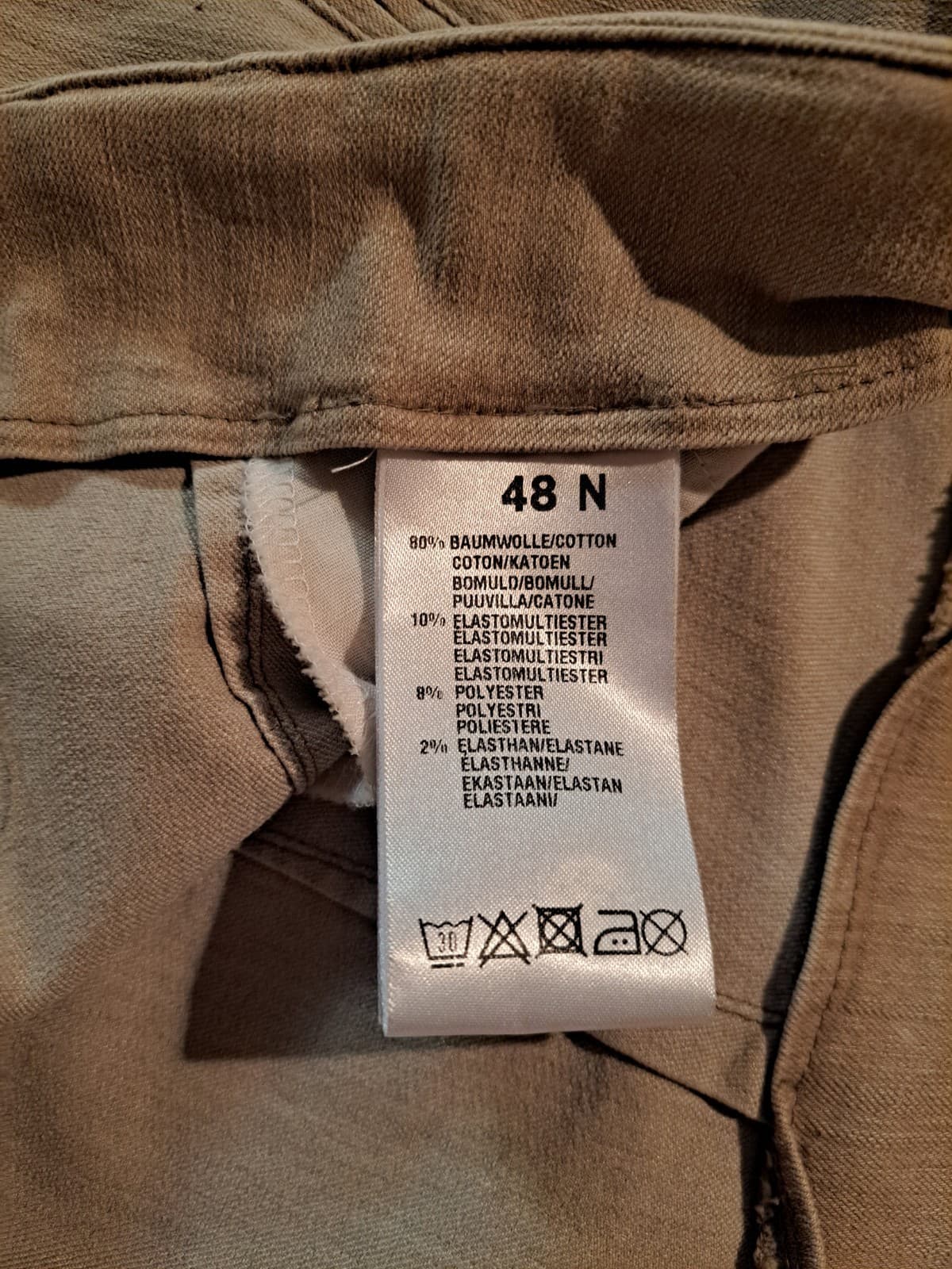 Vanilia Becky Mud Stone Light Ring Denim Pants 48 N US 16 Zip Pockets NWT - Thumbnail 4