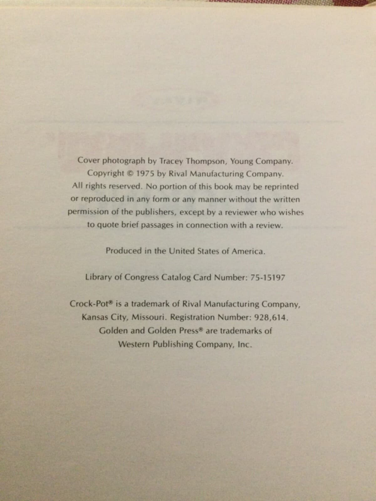 Rival Crock-Pot Cooking 1975 Cookbook Over 300 Slow Cooker Recipes HC Spiral - Thumbnail 3