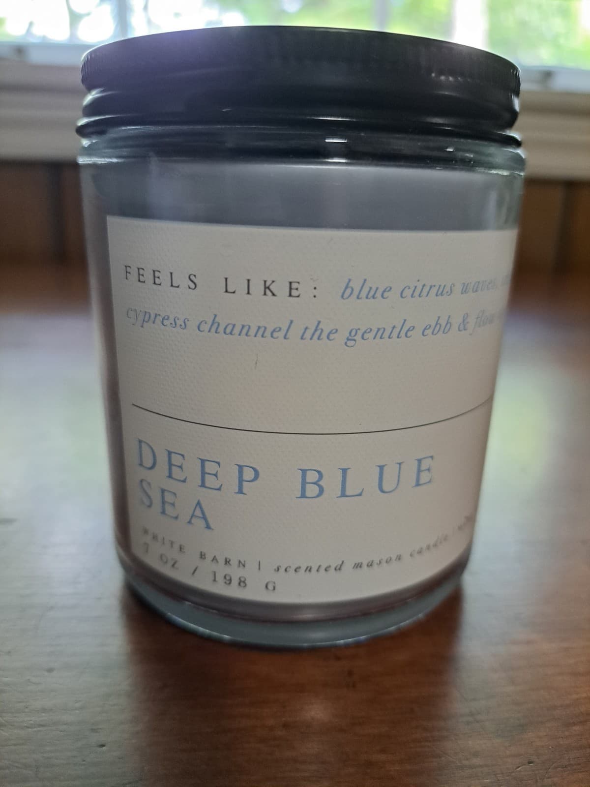 Bath & Body Works Single Wick Candle Jar Deep Blue Sea 7 oz Soy Essential Oils - Thumbnail 2