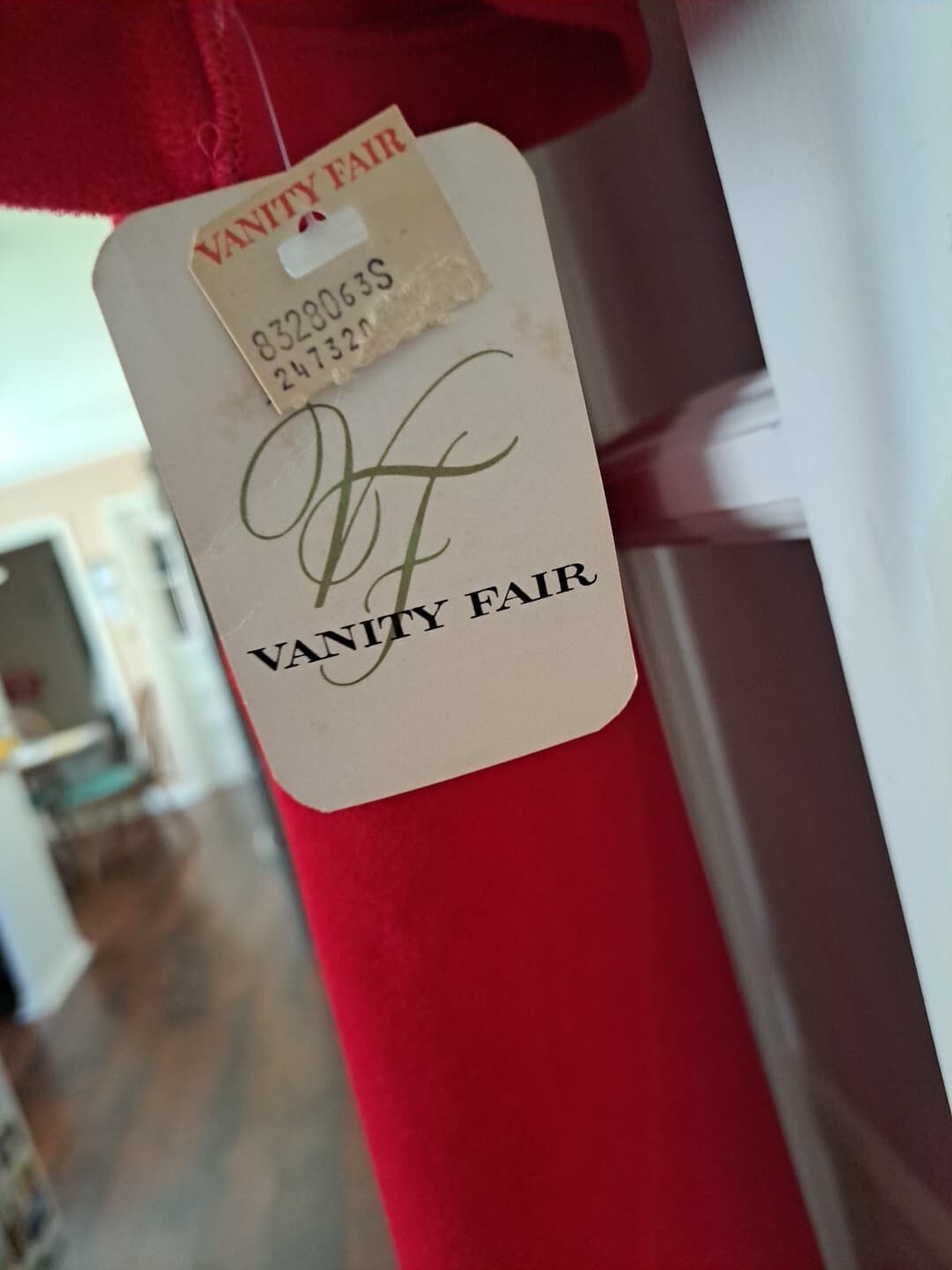 Vanity Fair Zip Up Robe Sz Small S Red Shevelva Velour Gown w/ Hood NWT VTG 54” - Thumbnail 3