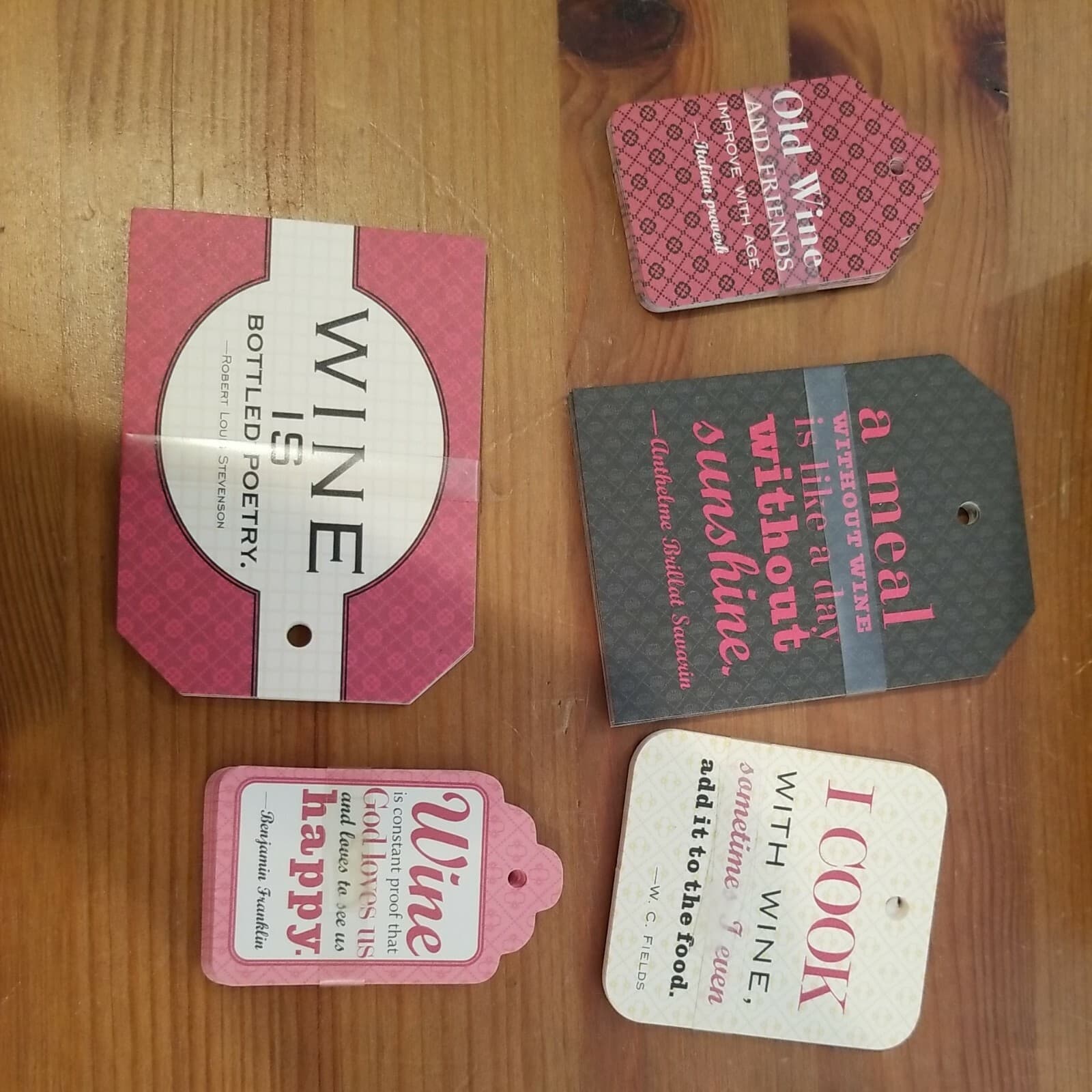 Wine Bottle To / From Hanging Gift Name Tags Label Greeting w/ String NEW - Thumbnail 3