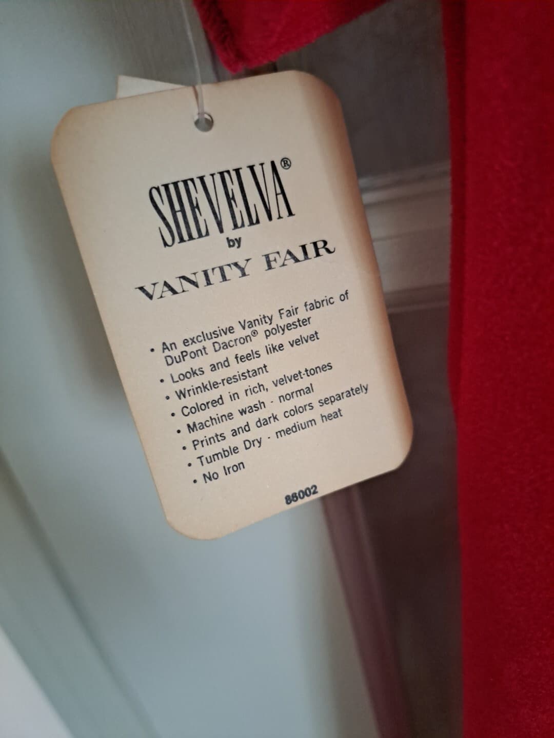 Vanity Fair Zip Up Robe Sz Small S Red Shevelva Velour Gown w/ Hood NWT VTG 54” - Thumbnail 5