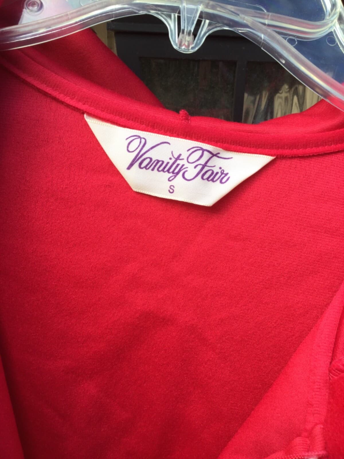 Vanity Fair Zip Up Robe Sz Small S Red Shevelva Velour Gown w/ Hood NWT VTG 54” - Thumbnail 2