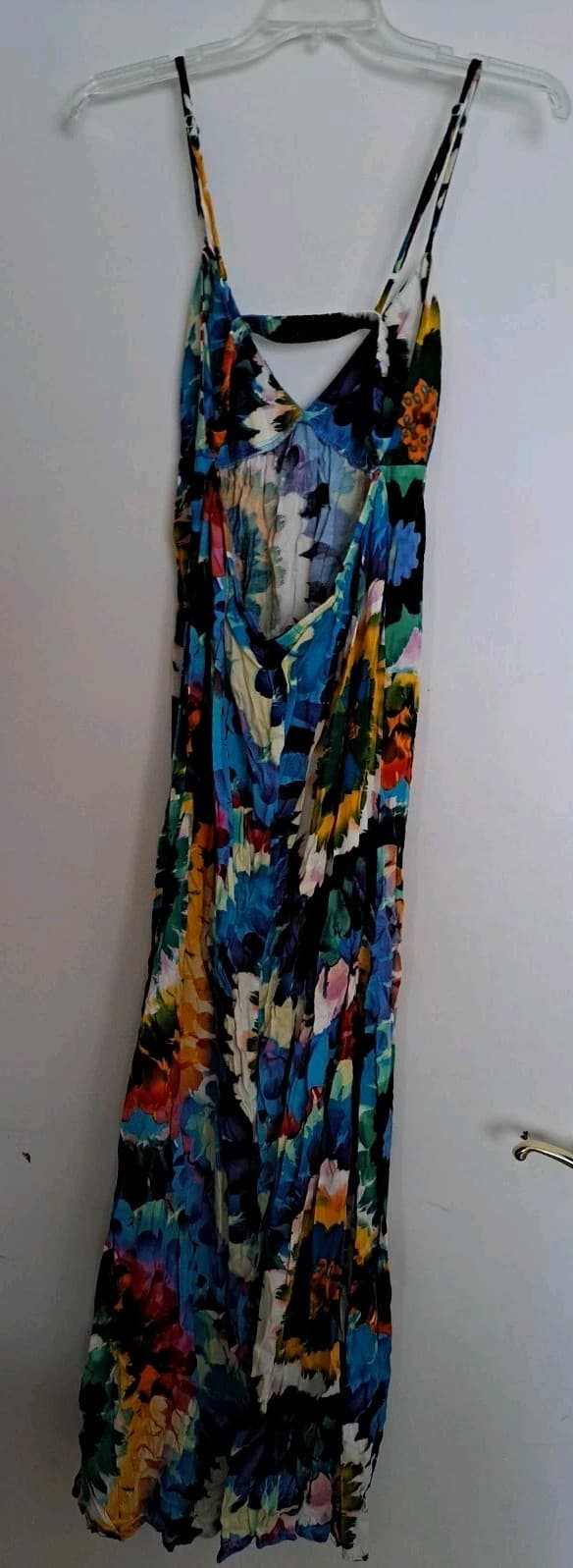 Twenty One Adjustable Spaghetti Strap V Neck Maxi Sundress Sz L Tie-dye - Thumbnail 3