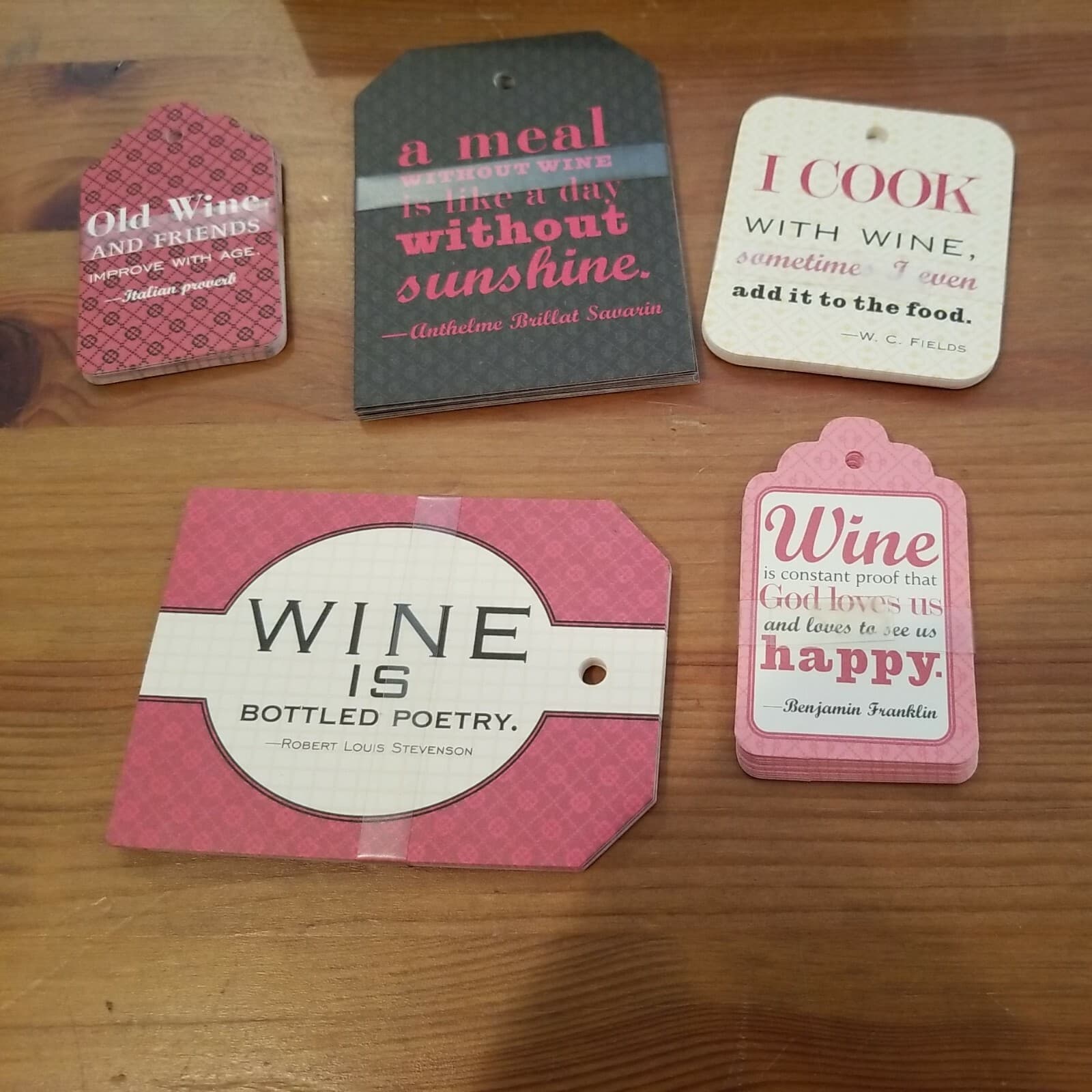 Wine Bottle To / From Hanging Gift Name Tags Label Greeting w/ String NEW - Thumbnail 4