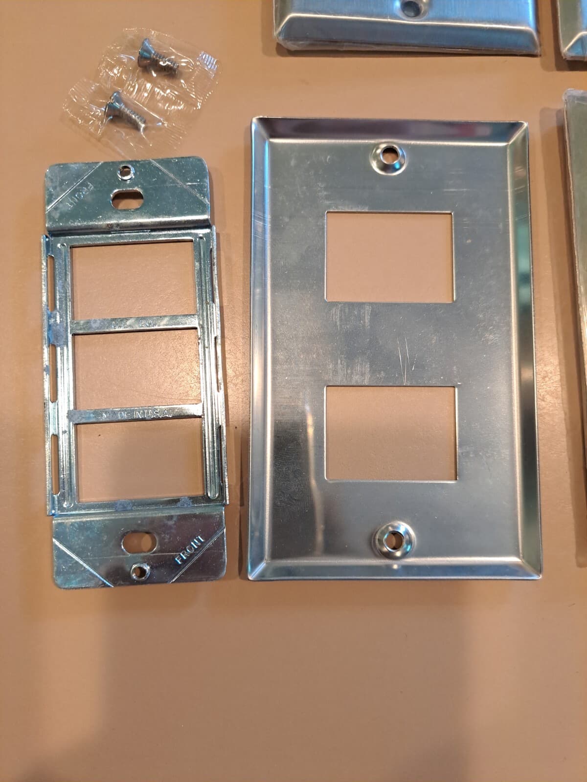 GE Remote Control 2 Switch Stainless Wall Cover Plate RP-312 w/Bracket USA 10 Ct - Thumbnail 4