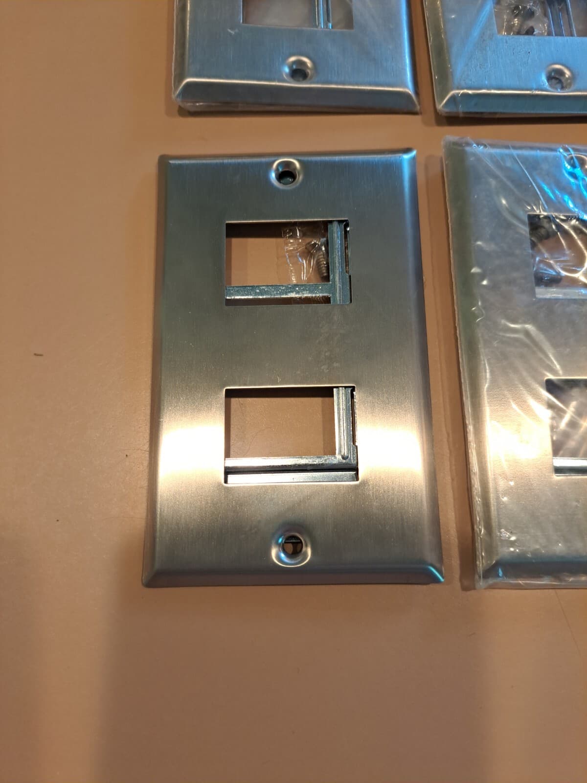 GE Remote Control 2 Switch Stainless Wall Cover Plate RP-312 w/Bracket USA 10 Ct - Thumbnail 3