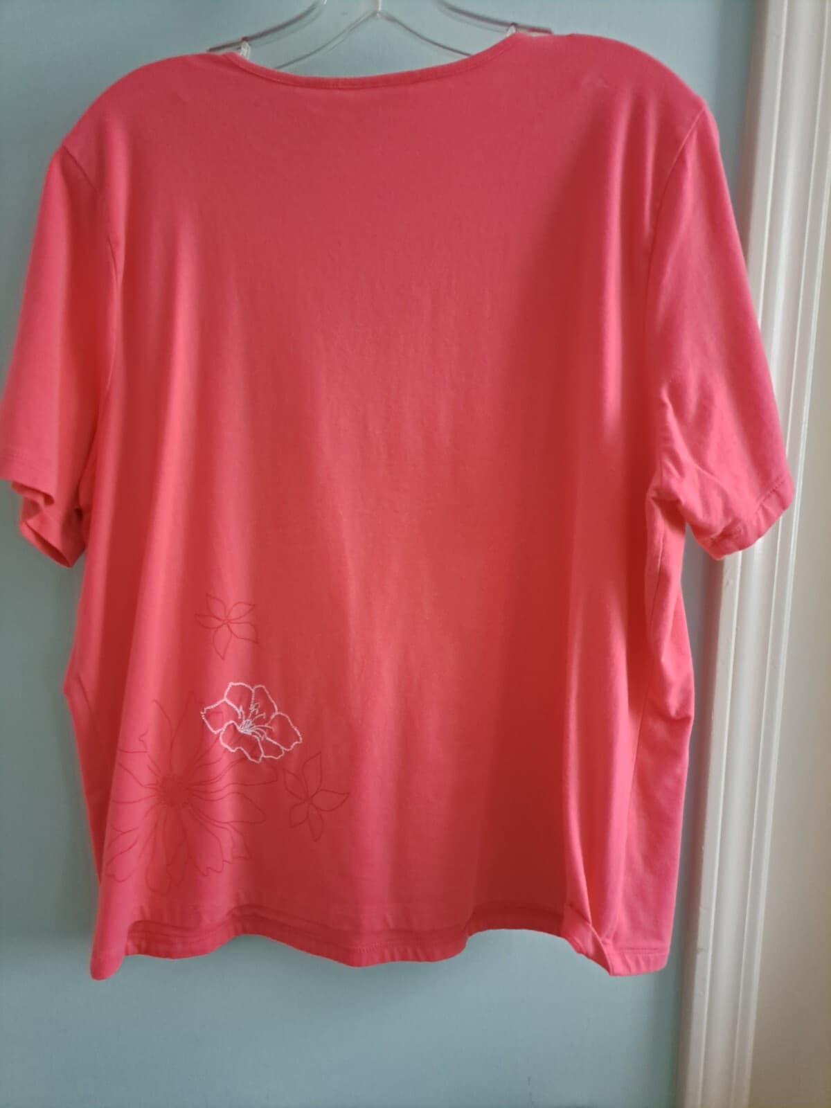 Liz Claiborne Women's Petite 2P Pink V-Neck Short Sleeve Casual T-Shirt Top 2XP - Thumbnail 4