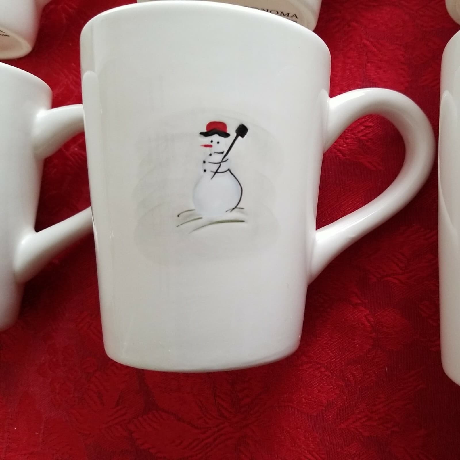 Williams-Sonoma 2003 Assorted Snowman Coffee Hot Cocoa Cups Mugs Boxed Set NIB - Thumbnail 5