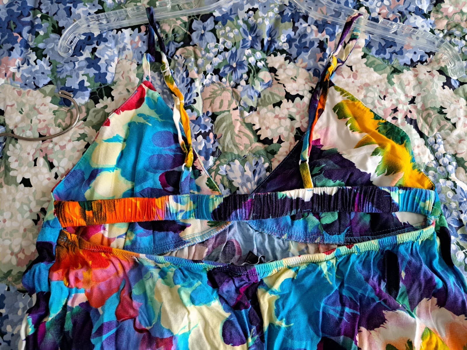 Twenty One Adjustable Spaghetti Strap V Neck Maxi Sundress Sz L Tie-dye - Thumbnail 5