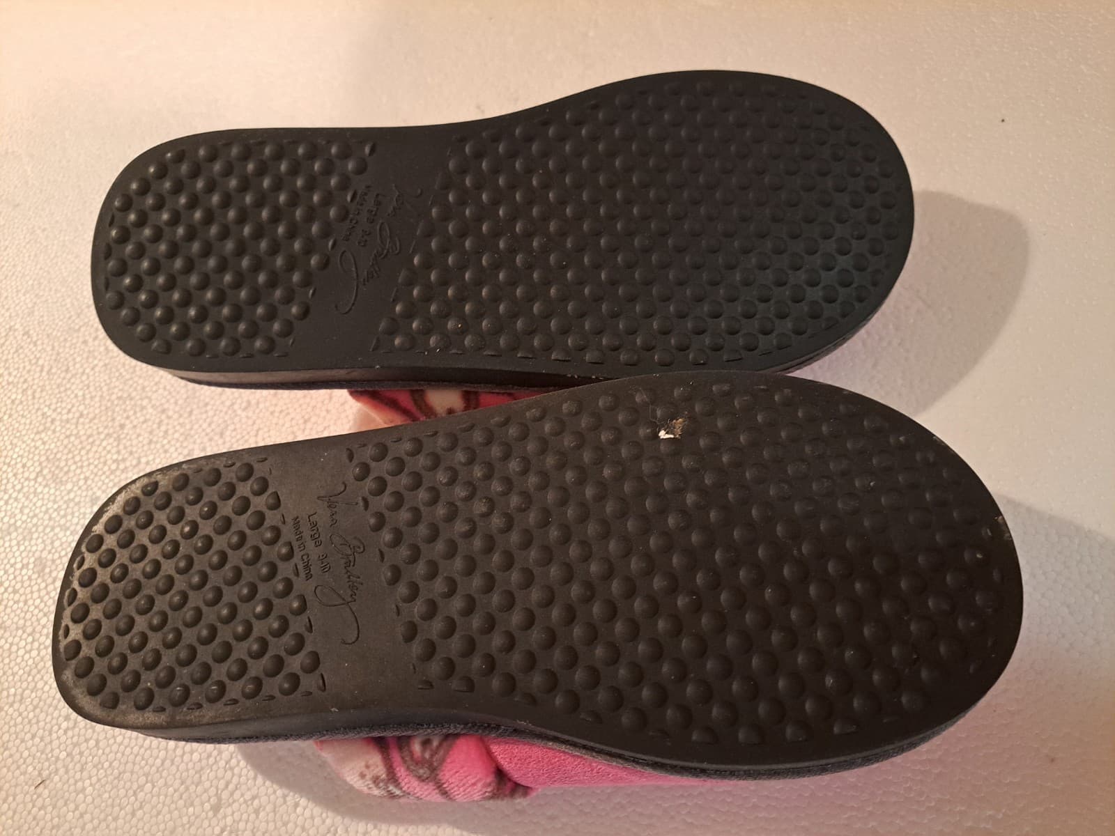 Vera Bradley Pink Suede & Fleece Mule Slippers Size 9-10 Large - Thumbnail 4