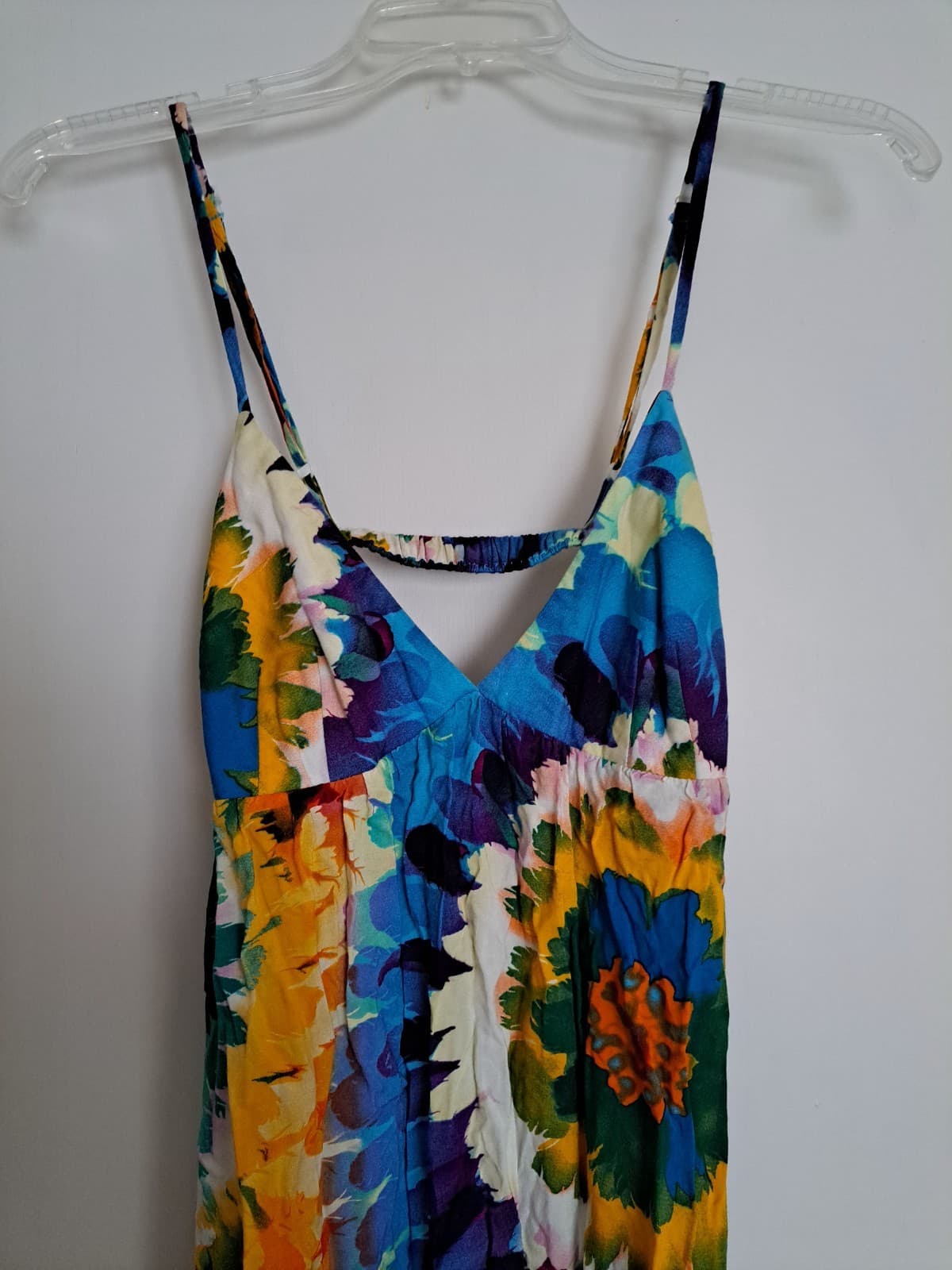 Twenty One Adjustable Spaghetti Strap V Neck Maxi Sundress Sz L Tie-dye - Thumbnail 2