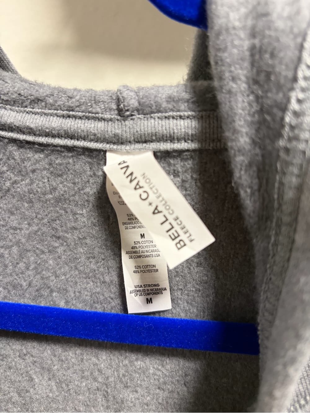 Bella Canvas Gray Hoodie with Blue Accent - Thumbnail 4