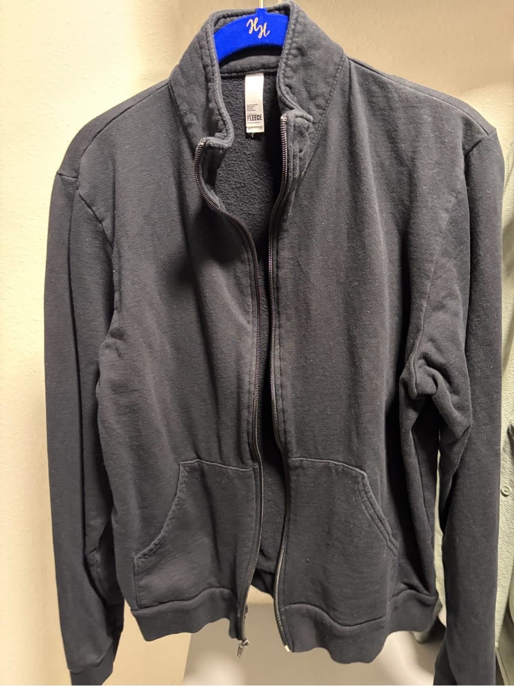 American Apparel Black Full-Zip Men's Fleece Jacket - Thumbnail 2
