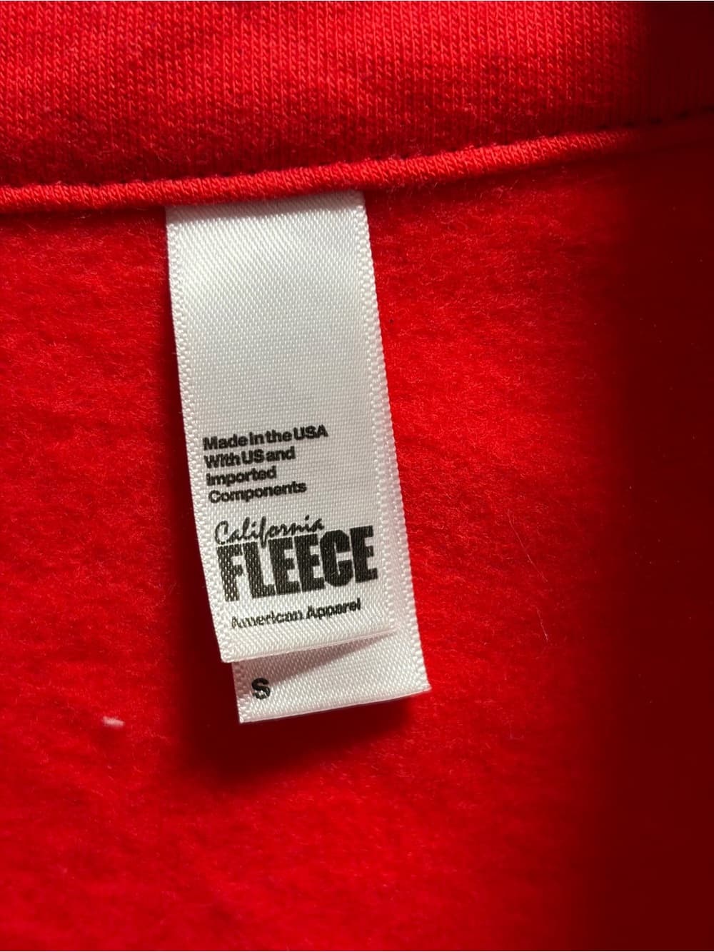 American Apparel Red Lightweight Track Jacket with White Piping - Thumbnail 4