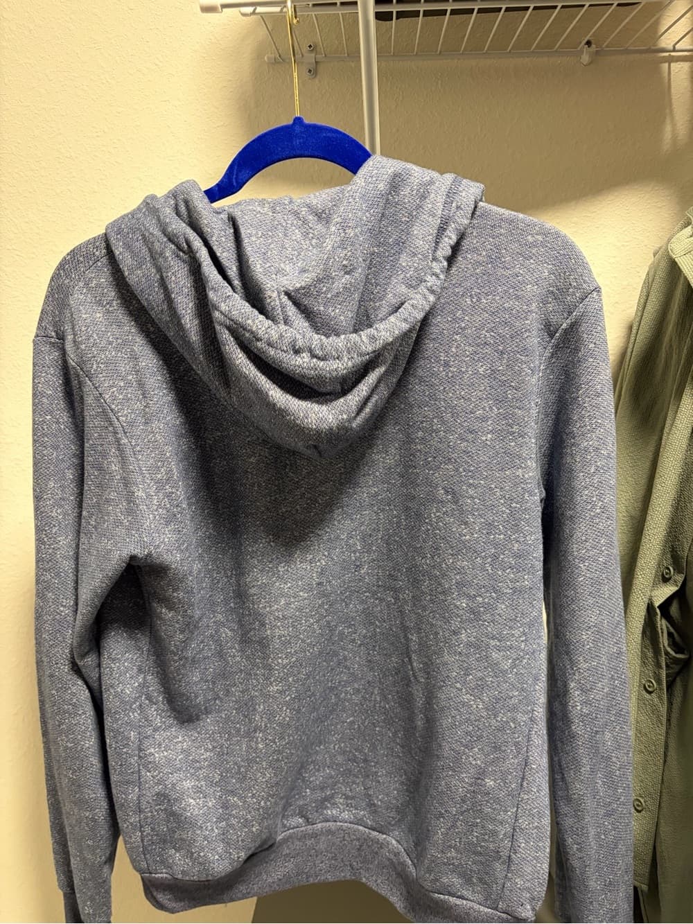 American Apparel Heathered Blue Zip-Up Hoodie Sweater - Thumbnail 5