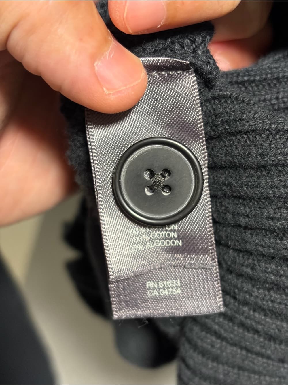 Kenneth Cole Men's Black Shawl-Collar Button Cardigan - Thumbnail 6