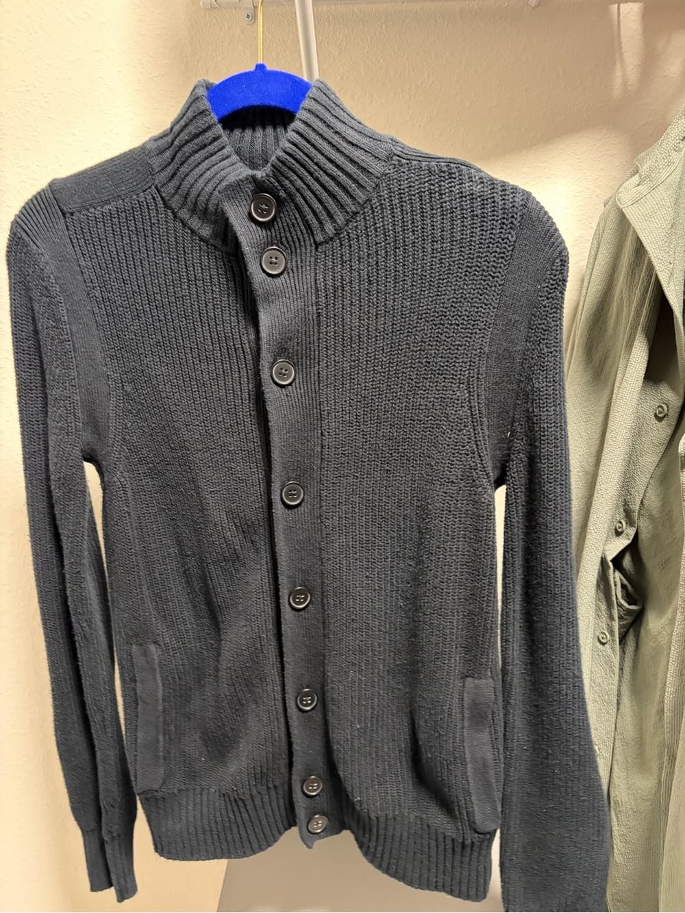 Kenneth Cole Men's Black Shawl-Collar Button Cardigan - Thumbnail 4