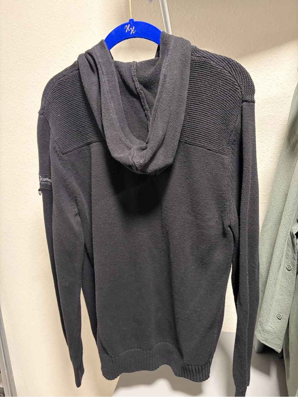 Express Men’s Black Zip-Up Hooded Sweater - Thumbnail 6