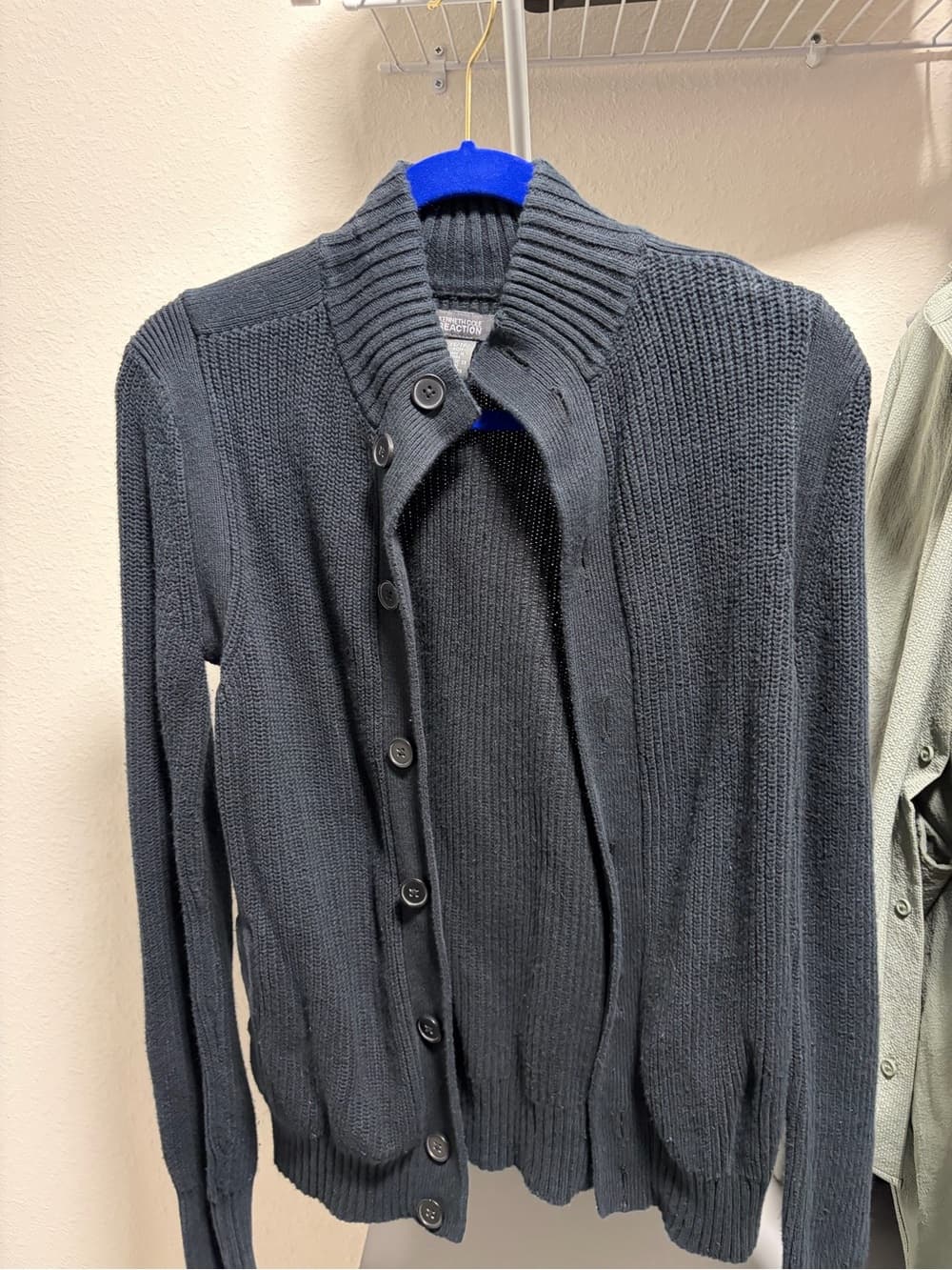 Kenneth Cole Men's Black Shawl-Collar Button Cardigan