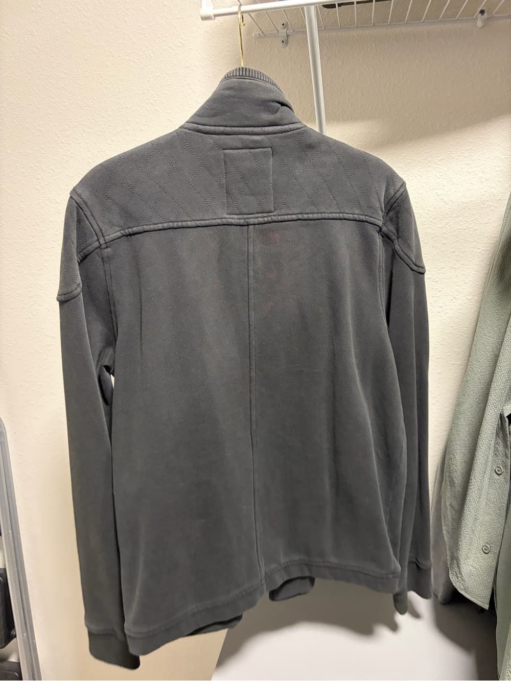 Express Charcoal Gray Zip-Front Moto Jacket - Thumbnail 6