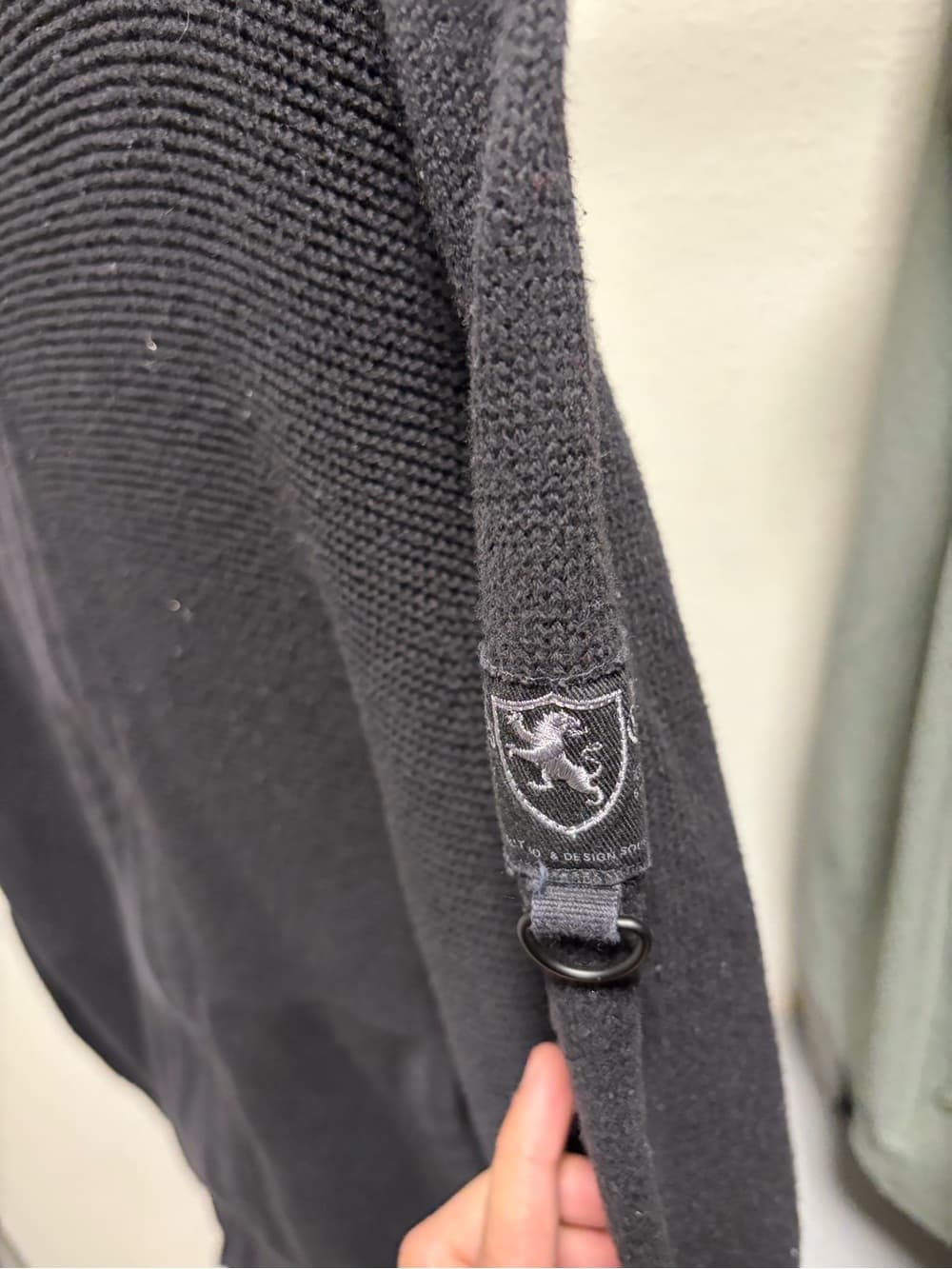 Express Men’s Black Zip-Up Hooded Sweater - Thumbnail 2