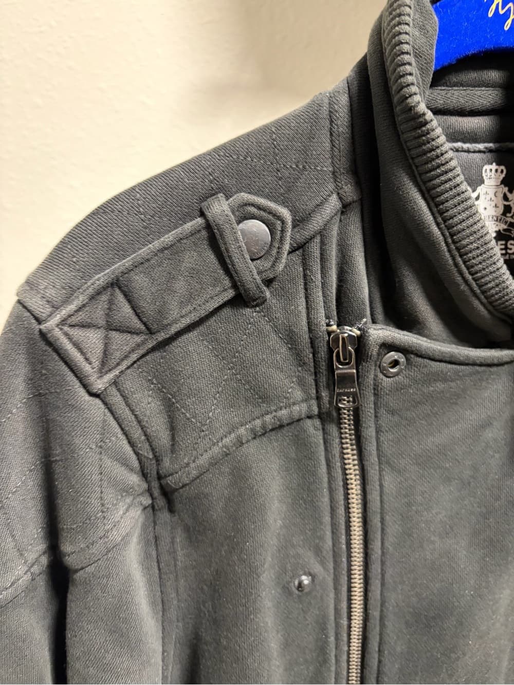 Express Charcoal Gray Zip-Front Moto Jacket - Thumbnail 2