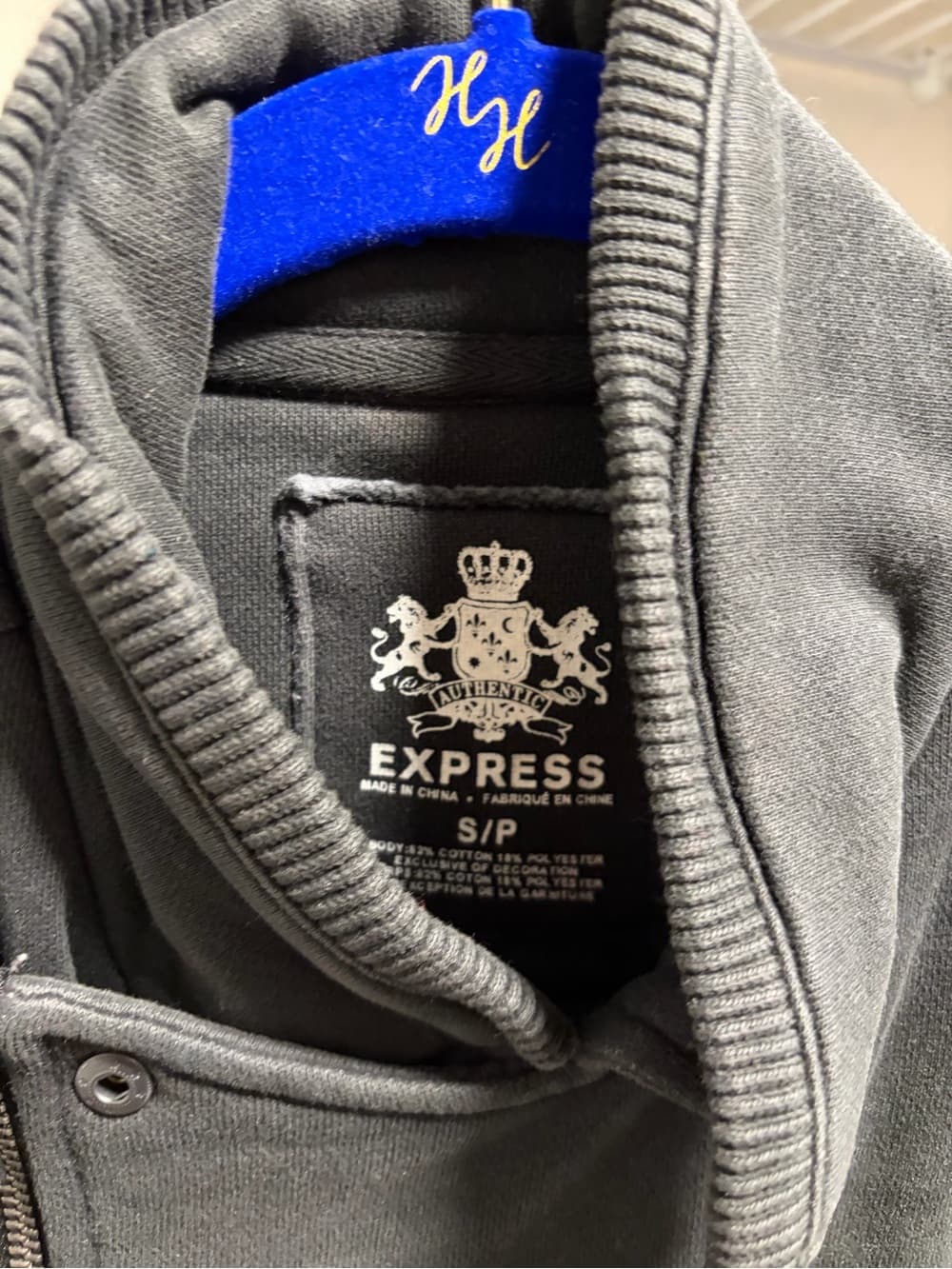Express Charcoal Gray Zip-Front Moto Jacket - Thumbnail 3