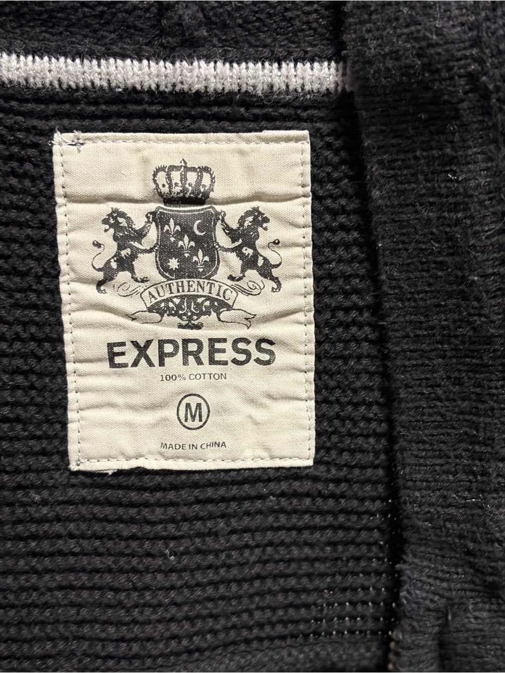 Express Men’s Black Zip-Up Hooded Sweater - Thumbnail 4
