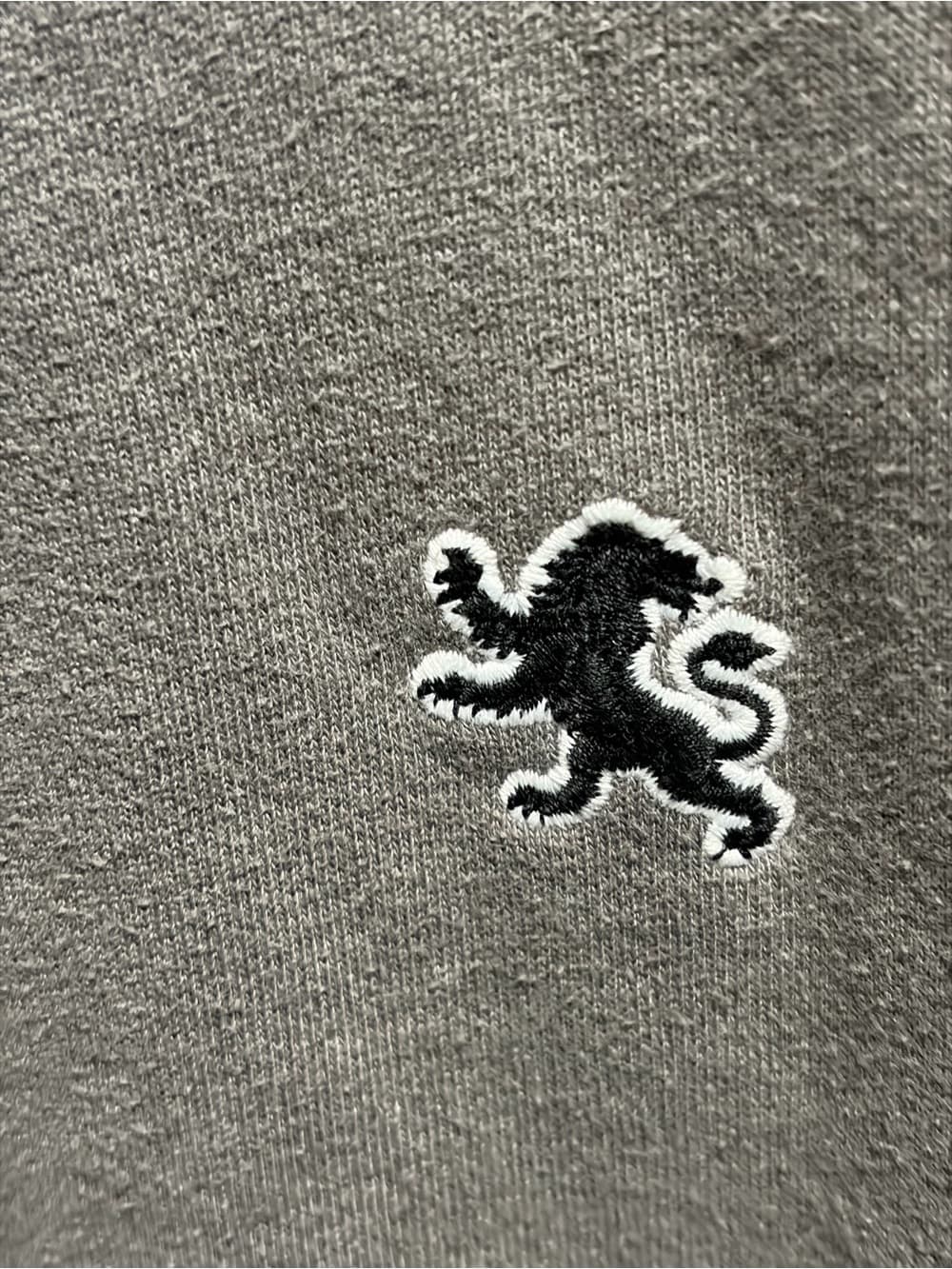 Express Men's Gray Full-Zip Hoodie with Lion Emblem - Thumbnail 6