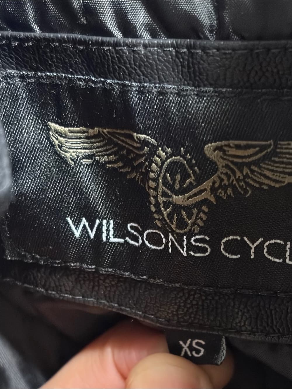 Wilsons Leather Black Leather Bomber Jacket with Cream Stripe Trim - Thumbnail 7