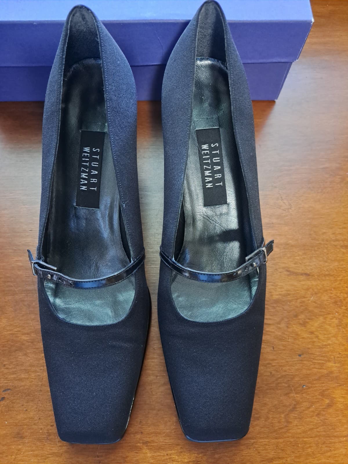 Stuart Weitzman Black Crepe Buckle Accent Evening High Heel Pumps Size 10 Shoes - Thumbnail 2