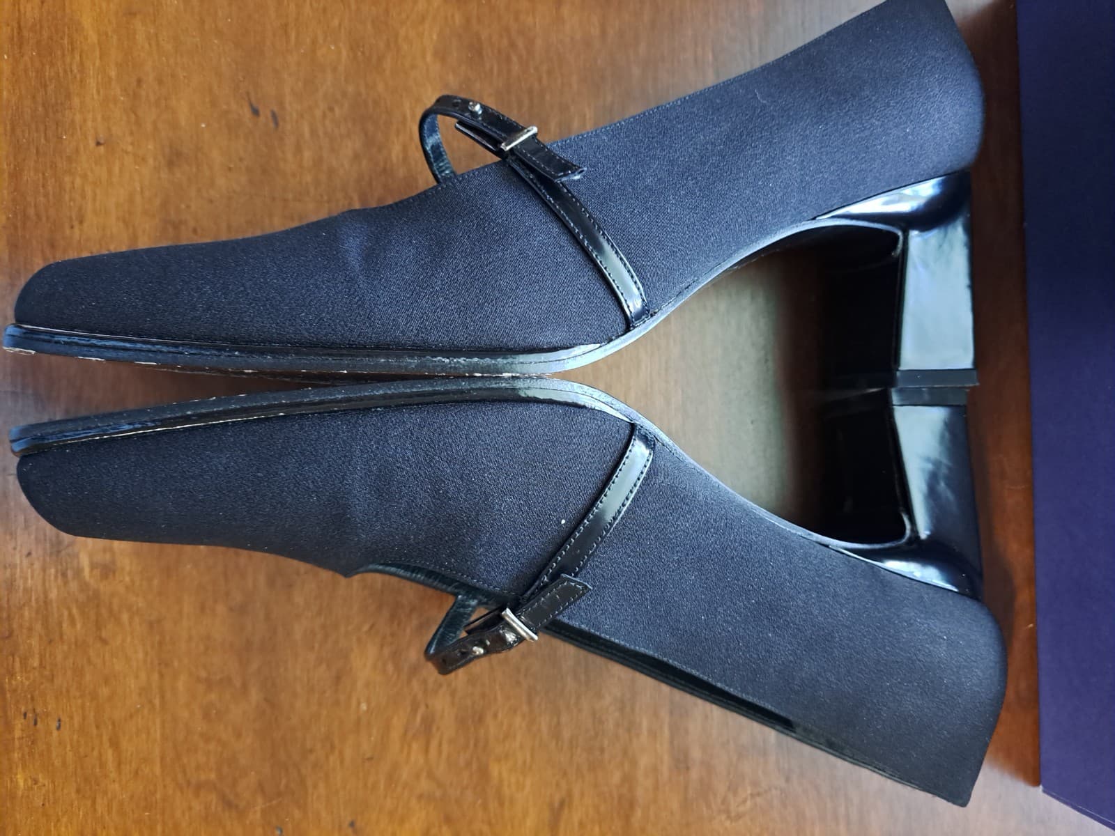Stuart Weitzman Black Crepe Buckle Accent Evening High Heel Pumps Size 10 Shoes - Thumbnail 4