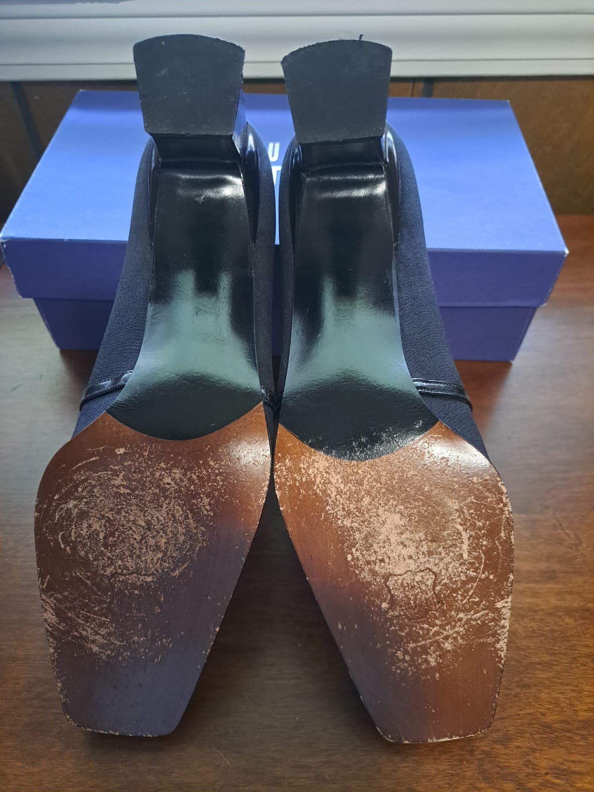 Stuart Weitzman Black Crepe Buckle Accent Evening High Heel Pumps Size 10 Shoes - Thumbnail 5
