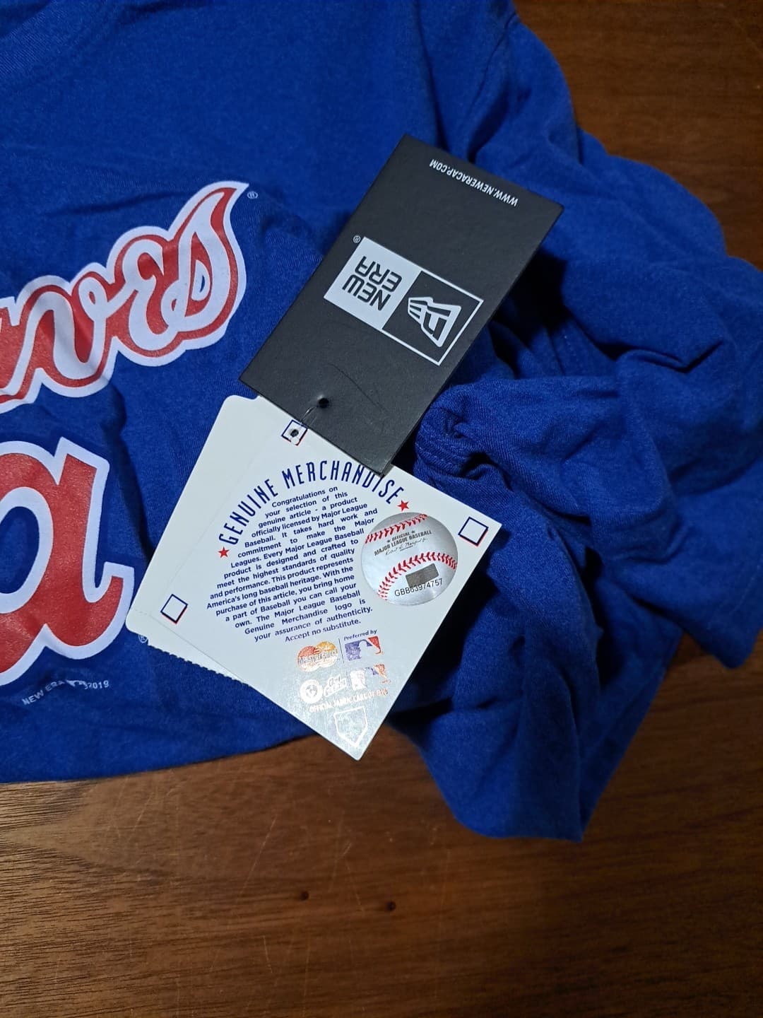Atlanta Braves New Era Logo XL T-Shirt MLB Baseball Blue Small A Poly Blend NWT - Thumbnail 4