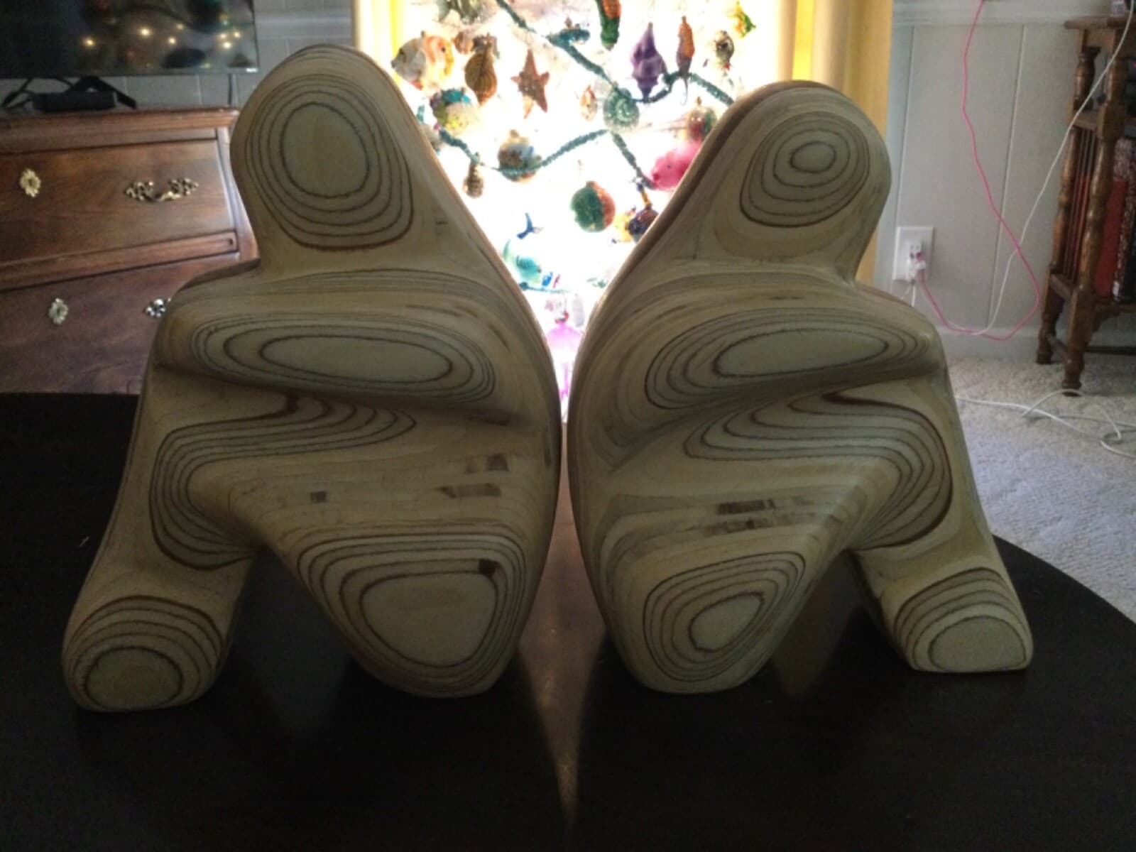 Robert Hargrave Modern Art Pressed Wood Sitting People Sculptures Book Ends - Thumbnail 3