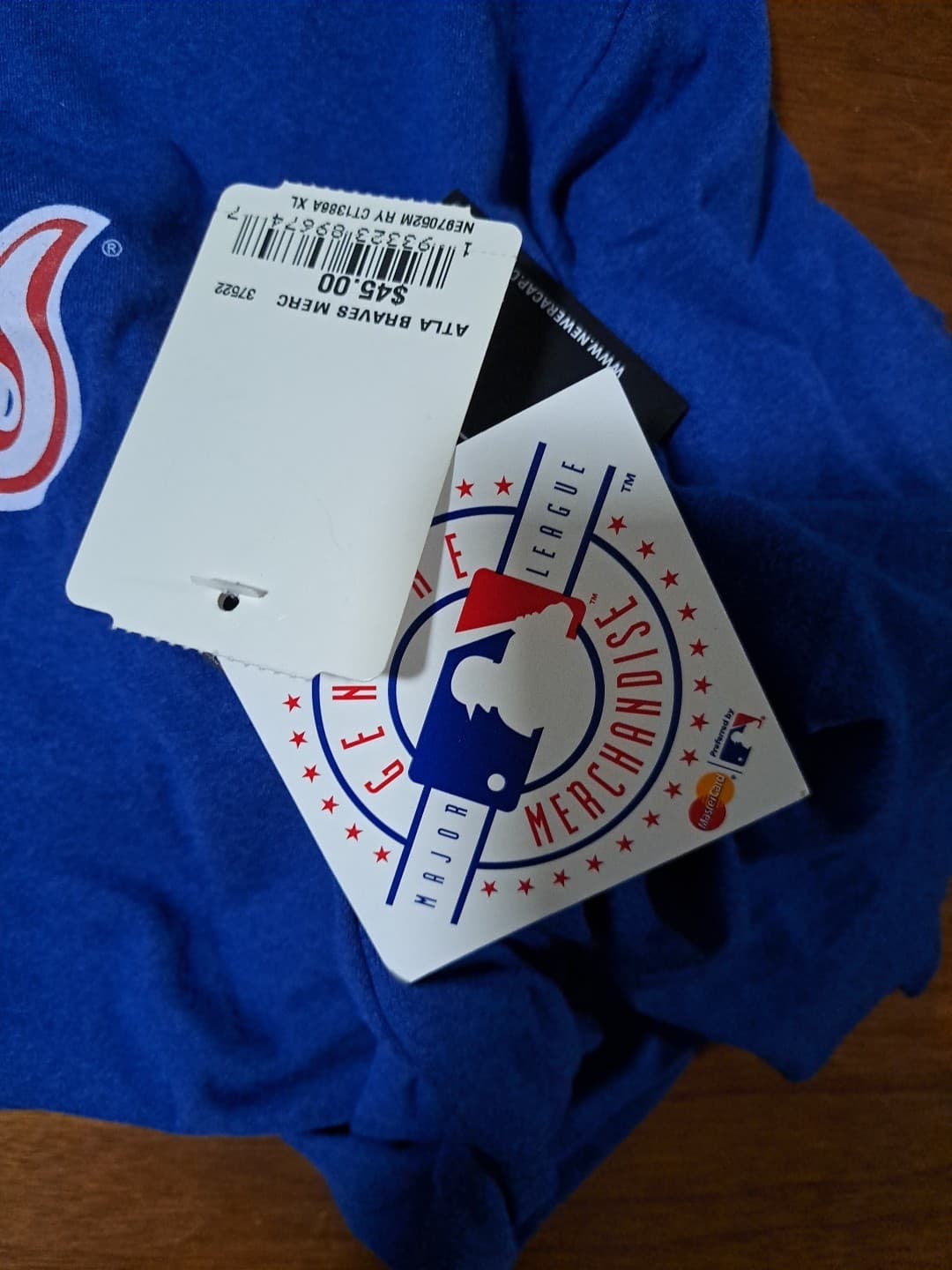 Atlanta Braves New Era Logo XL T-Shirt MLB Baseball Blue Small A Poly Blend NWT - Thumbnail 5