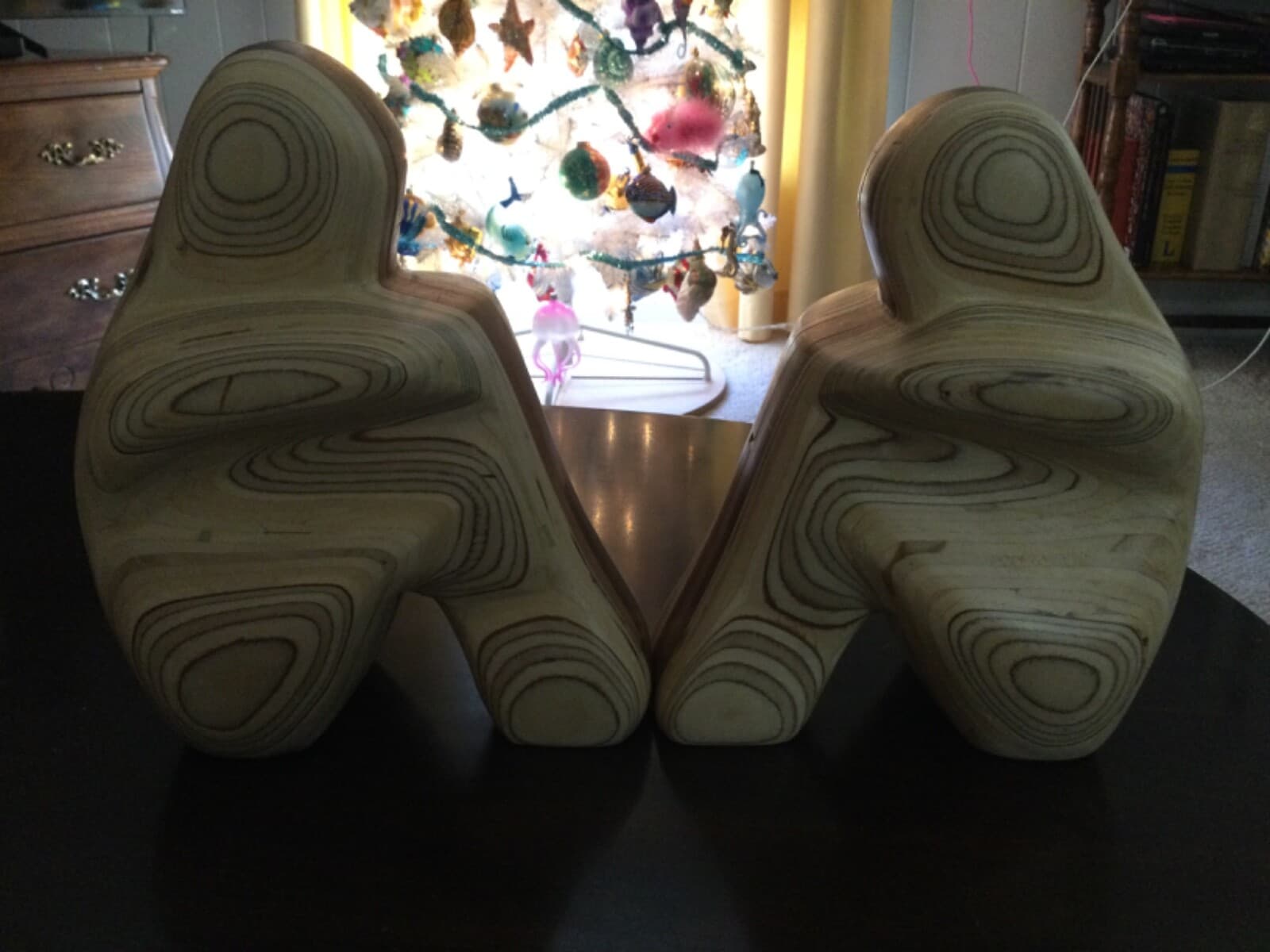 Robert Hargrave Modern Art Pressed Wood Sitting People Sculptures Book Ends - Thumbnail 4